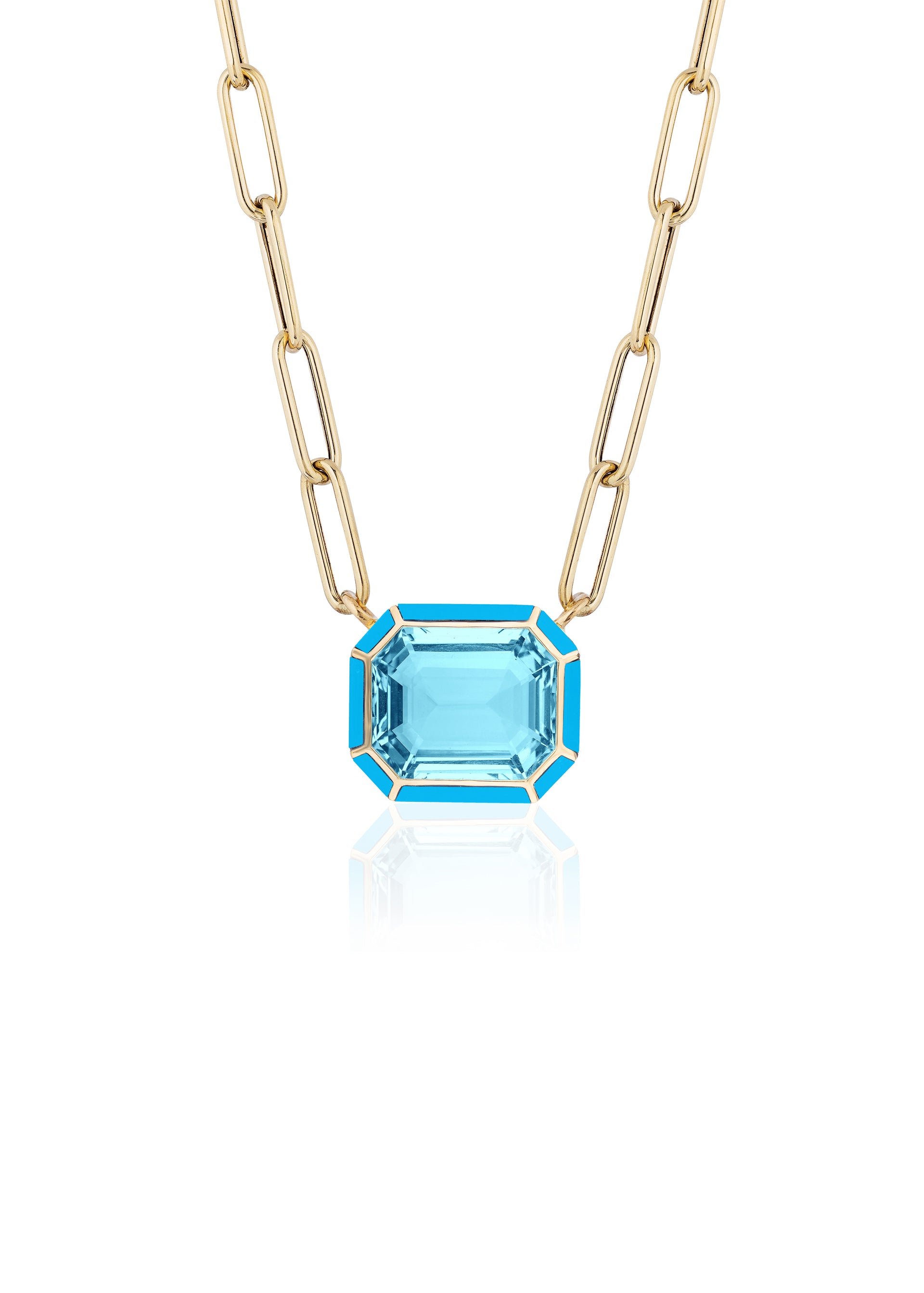 Yellow gold-Blue Topaz with Turquoise