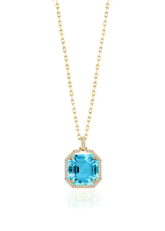 Yellow gold-Blue Topaz
