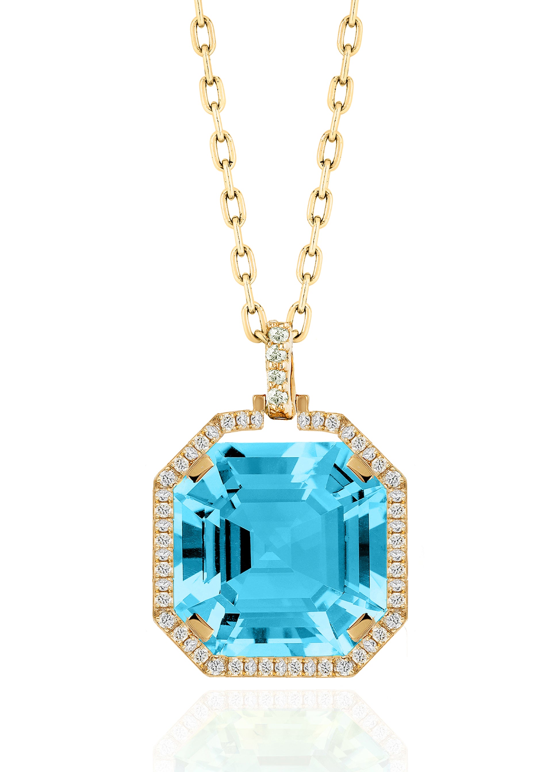 Yellow gold-Blue Topaz