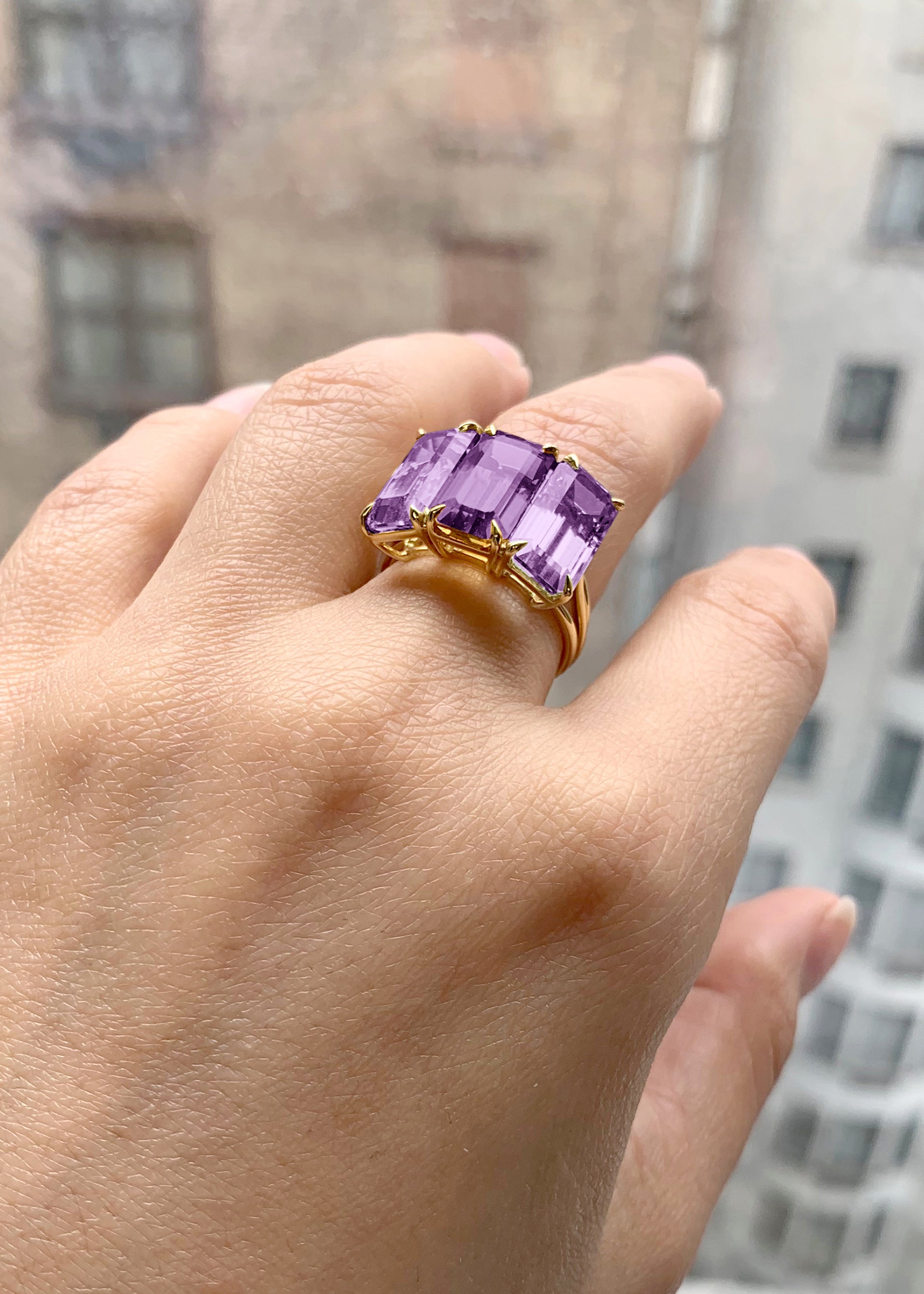 Yellow gold-Amethyst