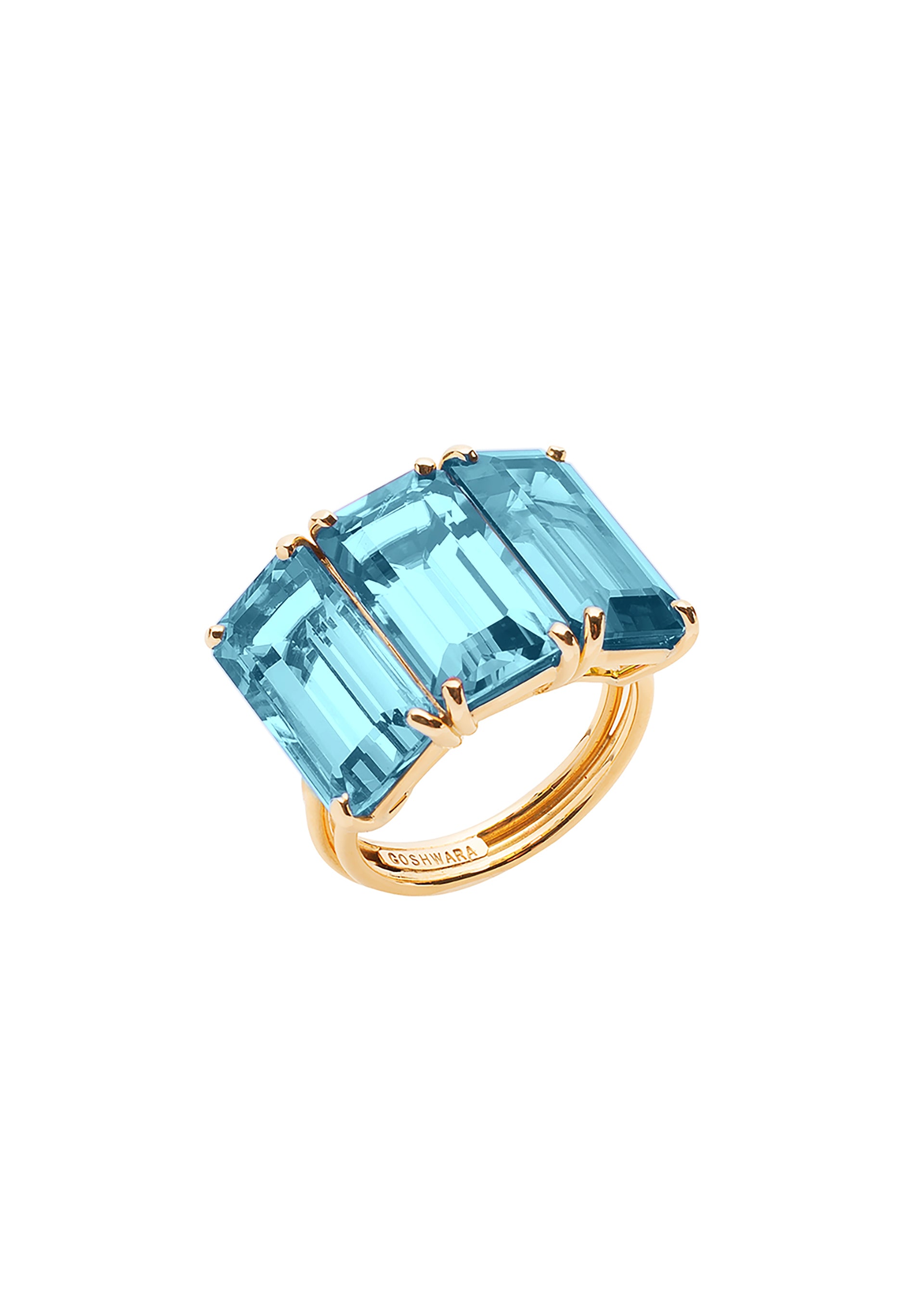 Yellow gold-Blue Topaz
