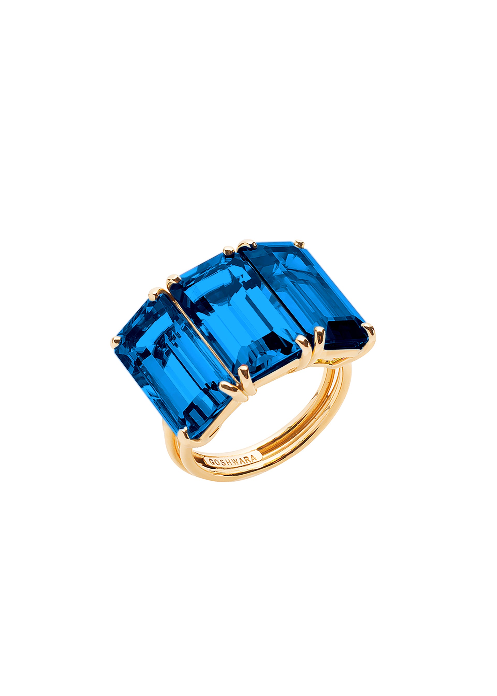 Yellow gold-London Blue Topaz
