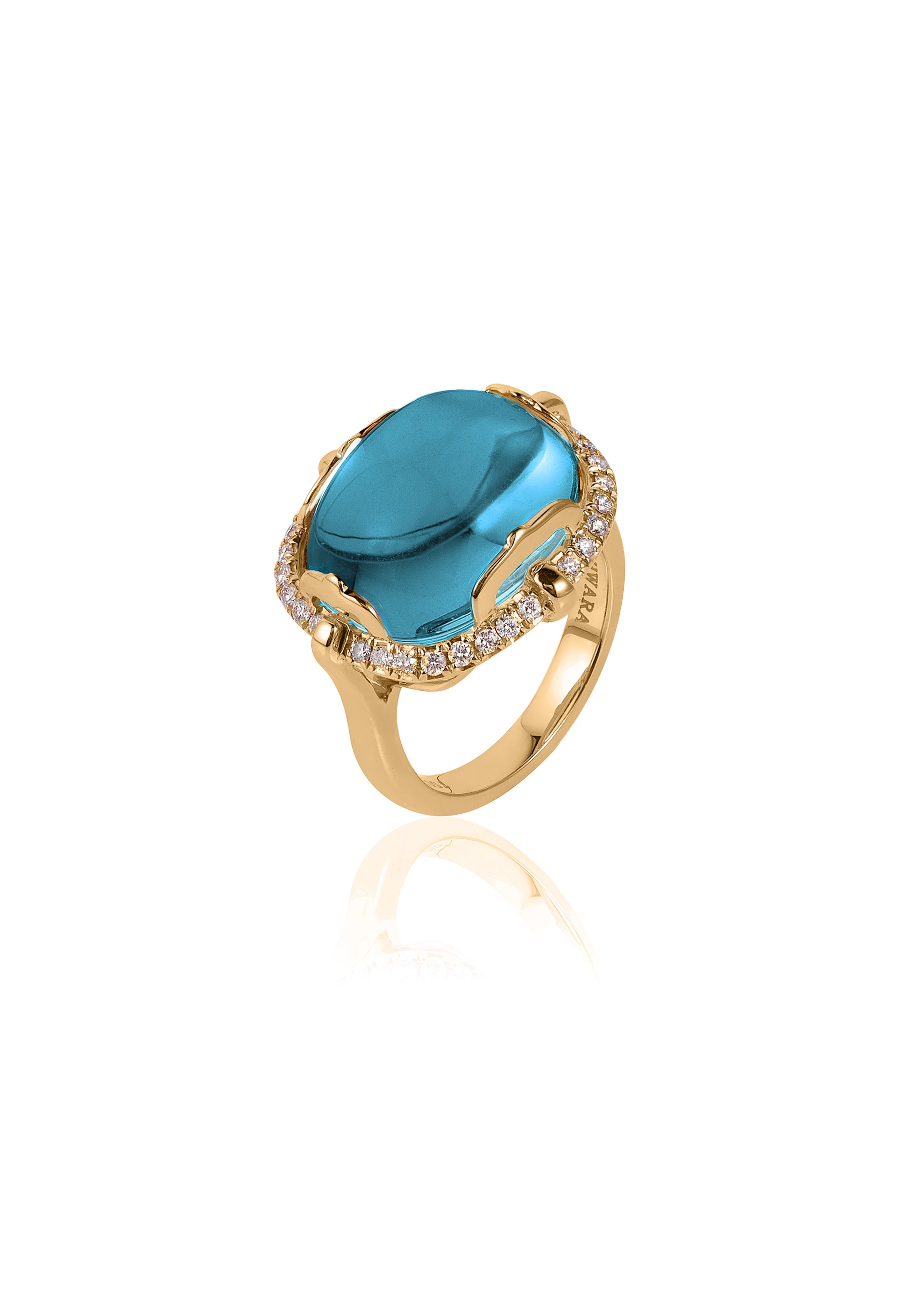 Yellow gold-London Blue Topaz