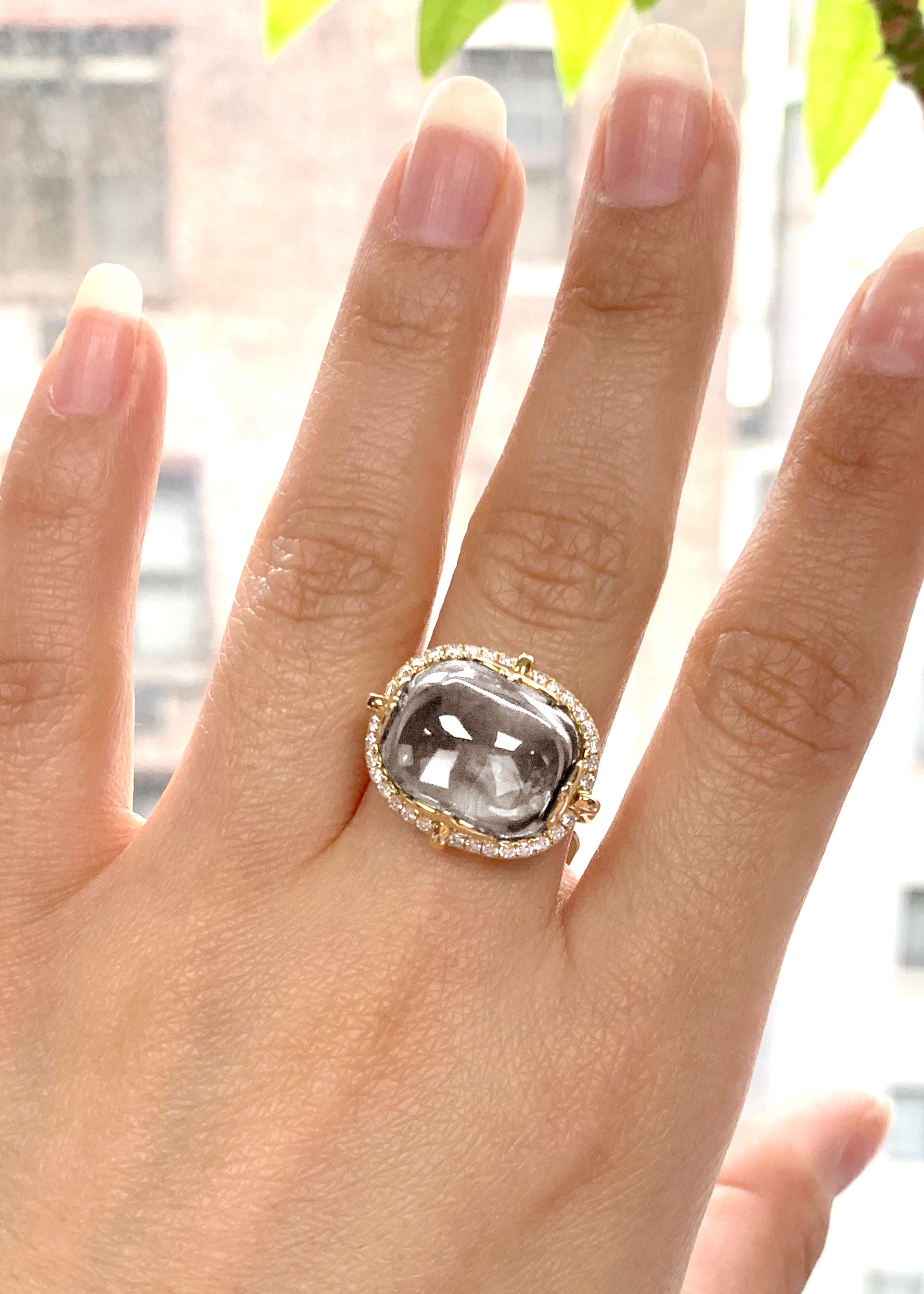 Yellow gold-Rock Crystal