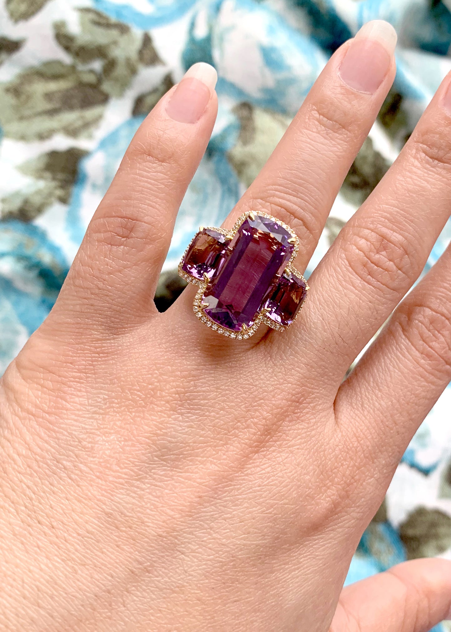 Yellow gold-Amethyst