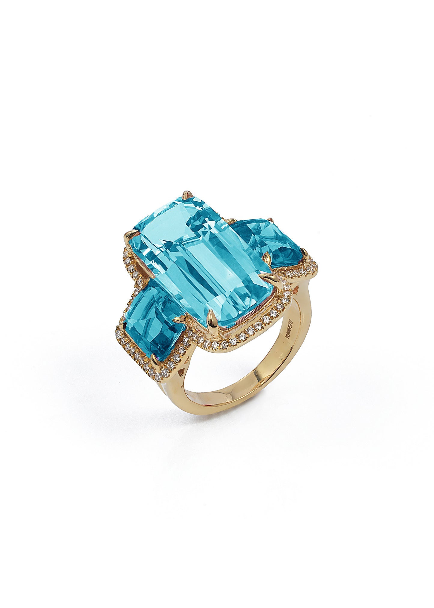 Yellow gold-Blue Topaz