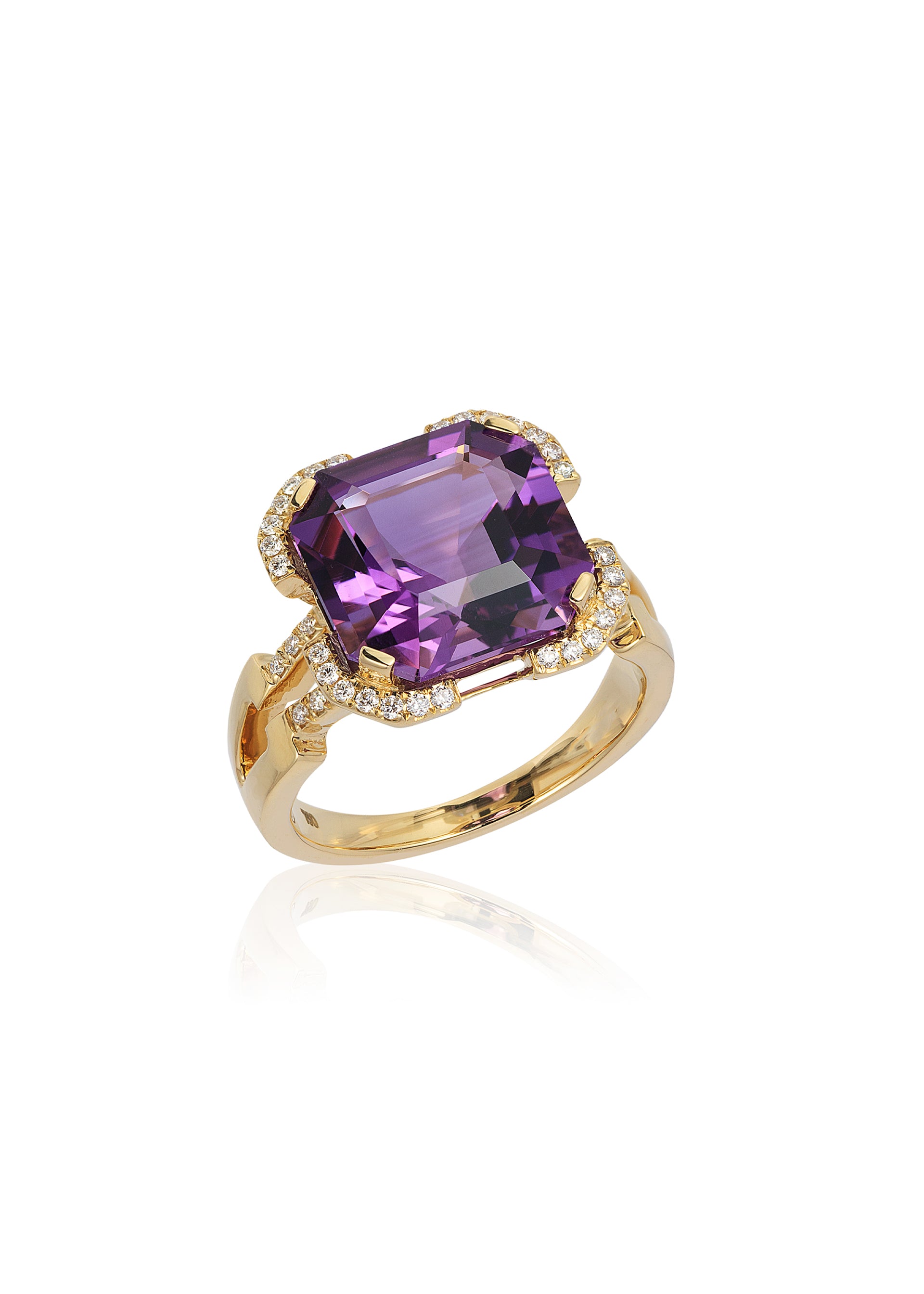 Yellow gold-Amethyst