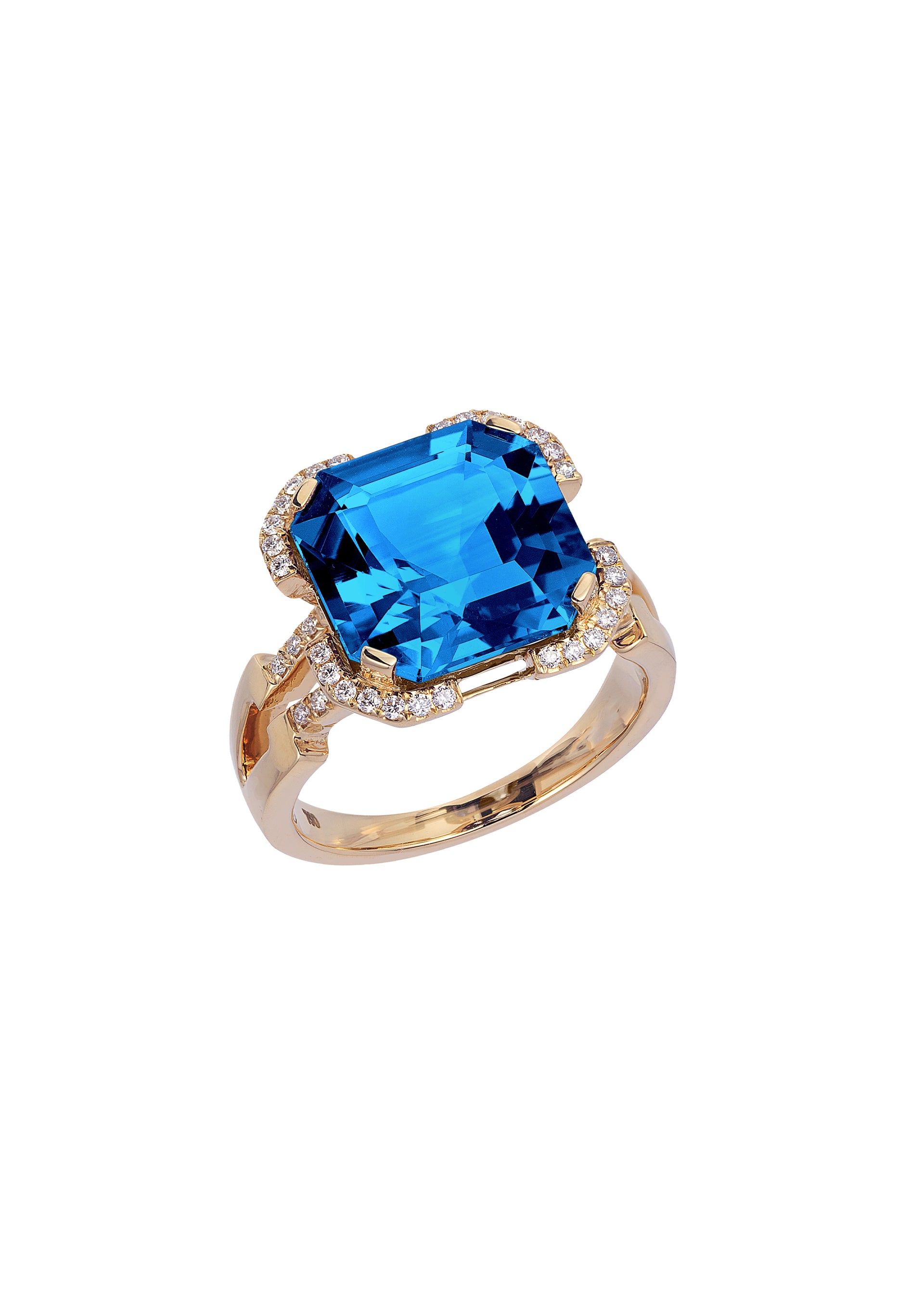 Yellow gold-London Blue Topaz