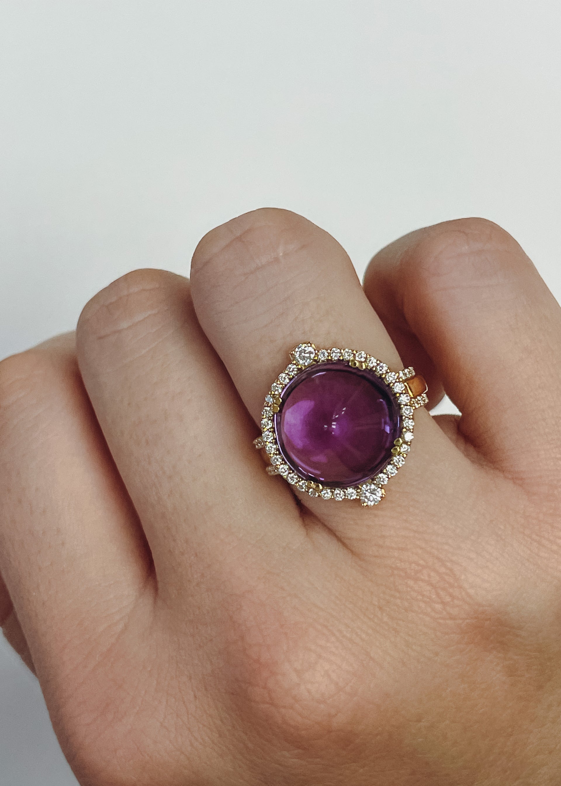 Yellow gold-Amethyst