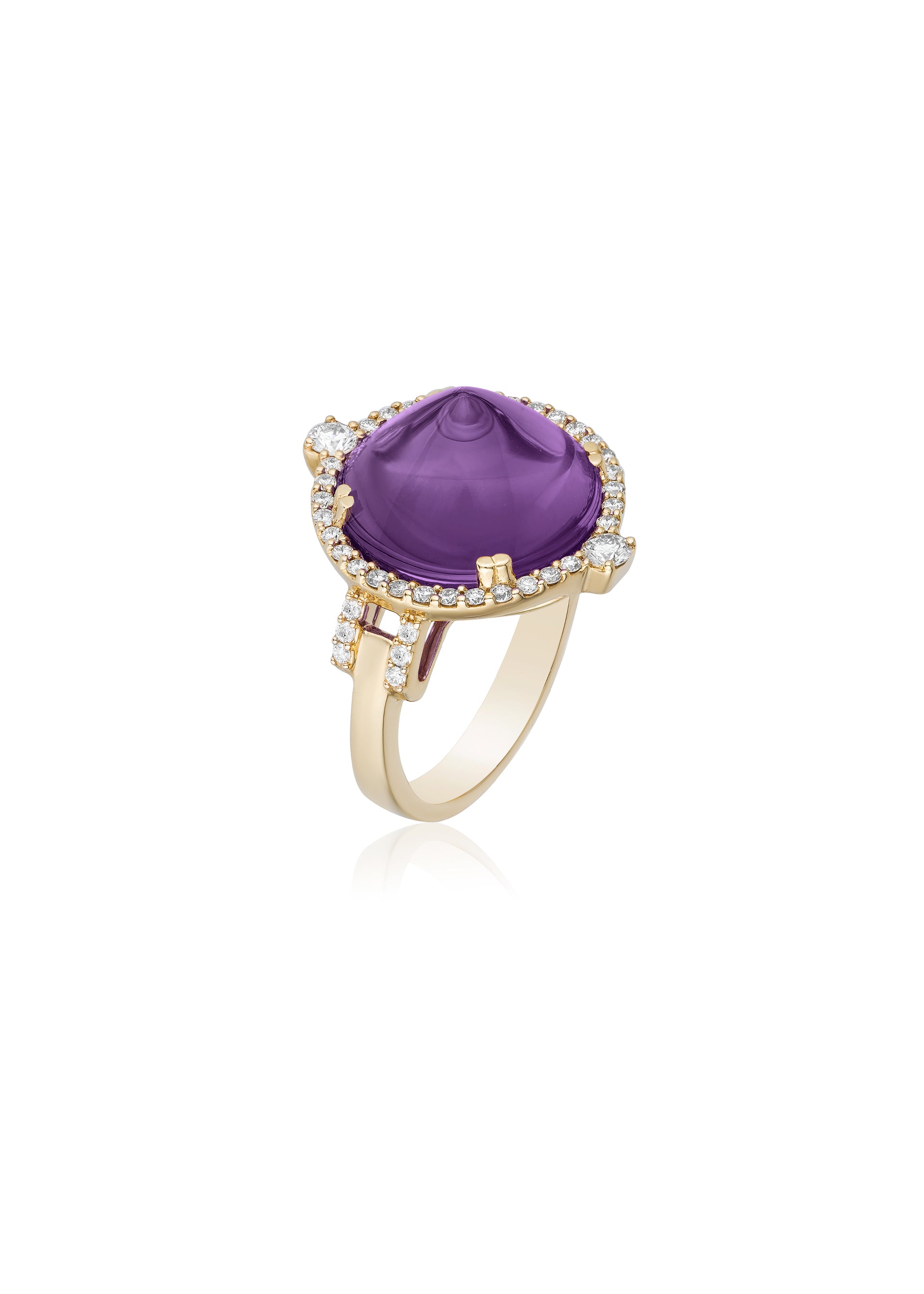 Yellow gold-Amethyst