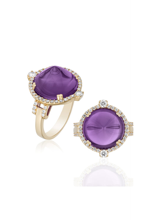 Yellow gold-Amethyst