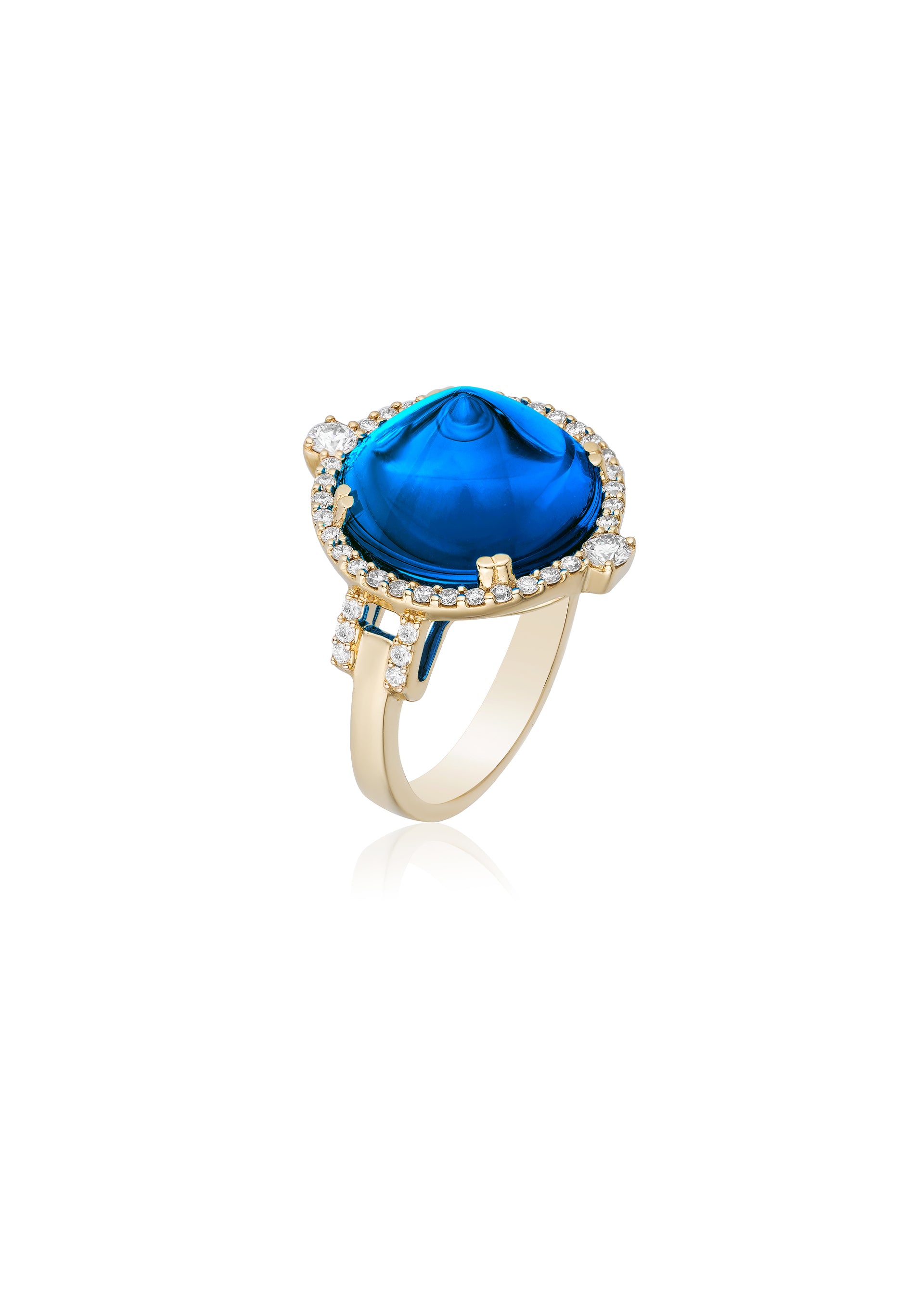 Yellow gold-London Blue Topaz