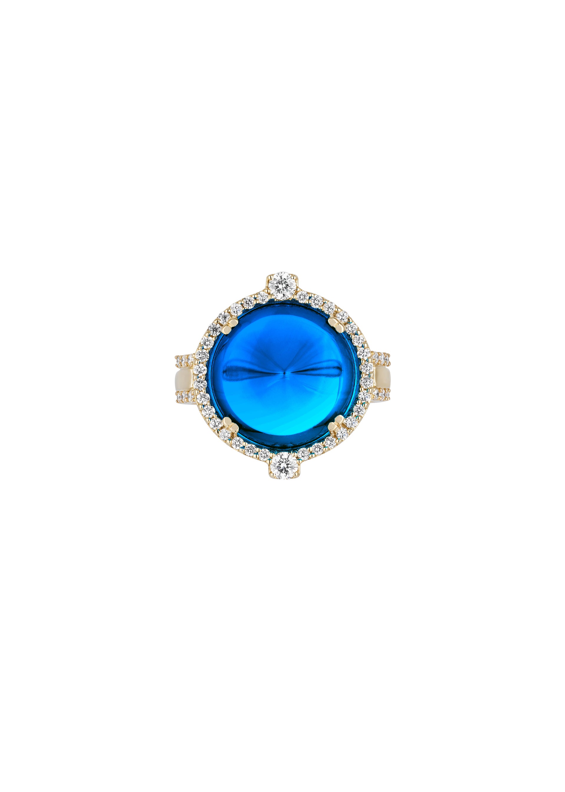Yellow gold-London Blue Topaz