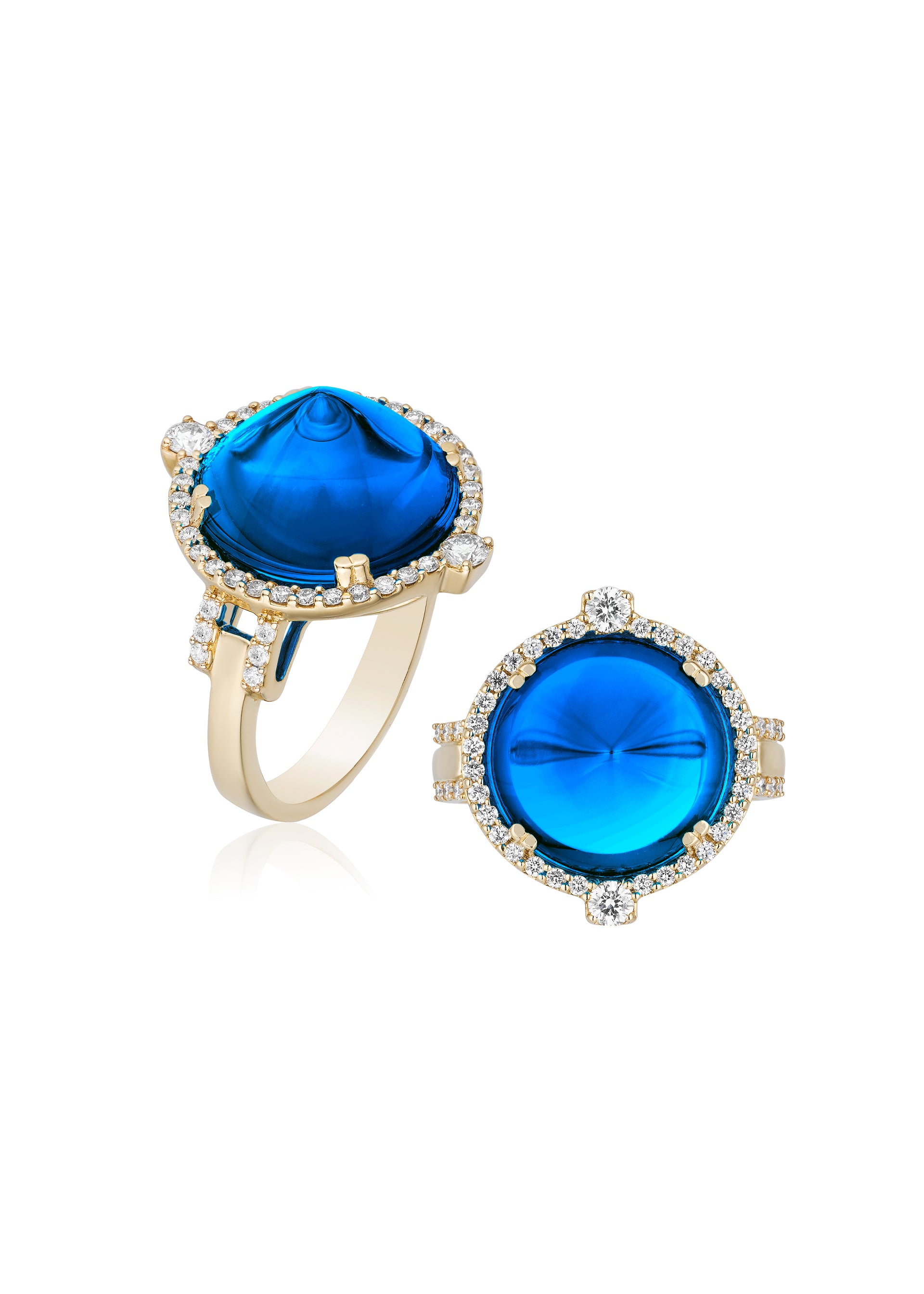Yellow gold-London Blue Topaz