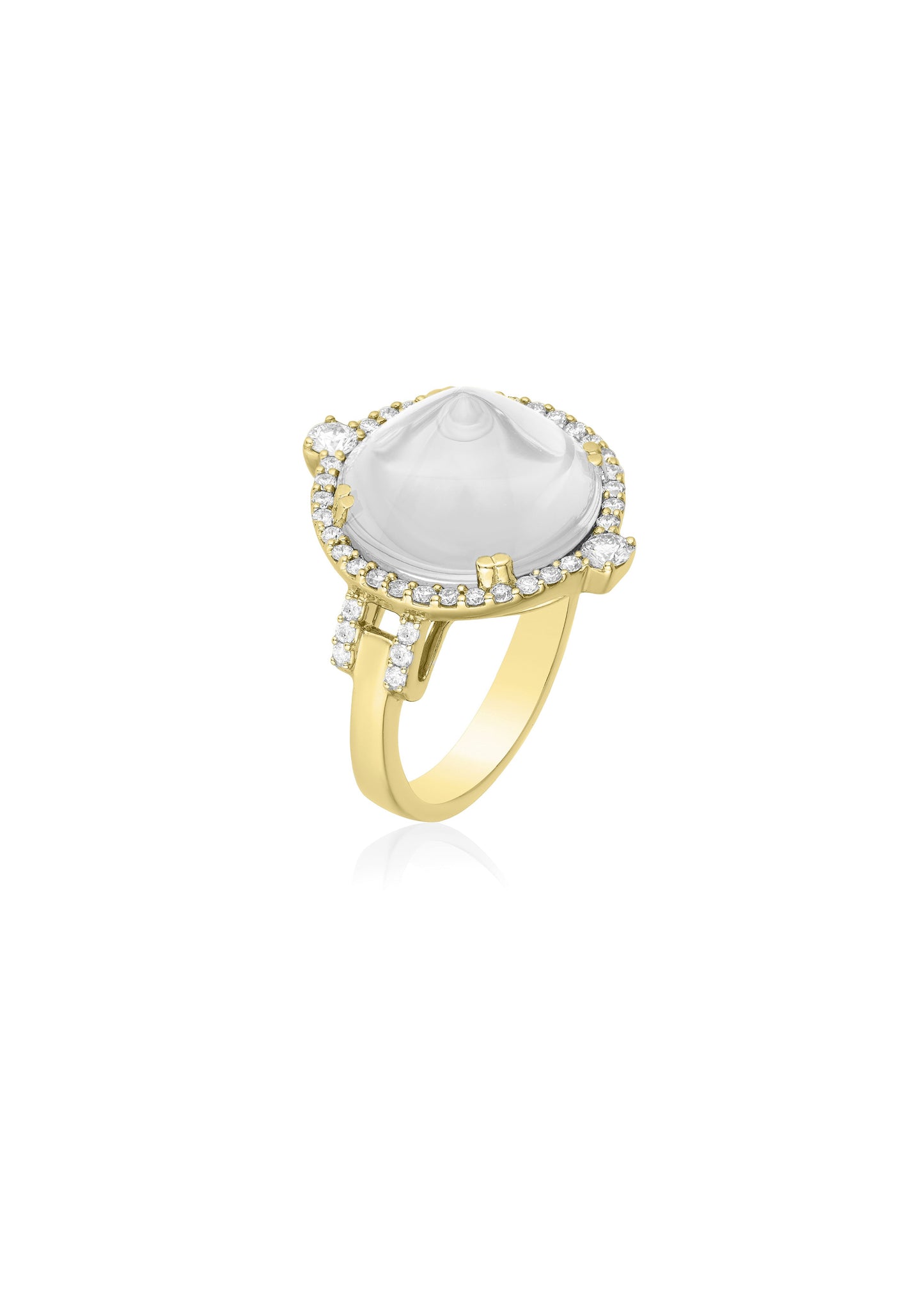 Yellow gold-Moon Quartz
