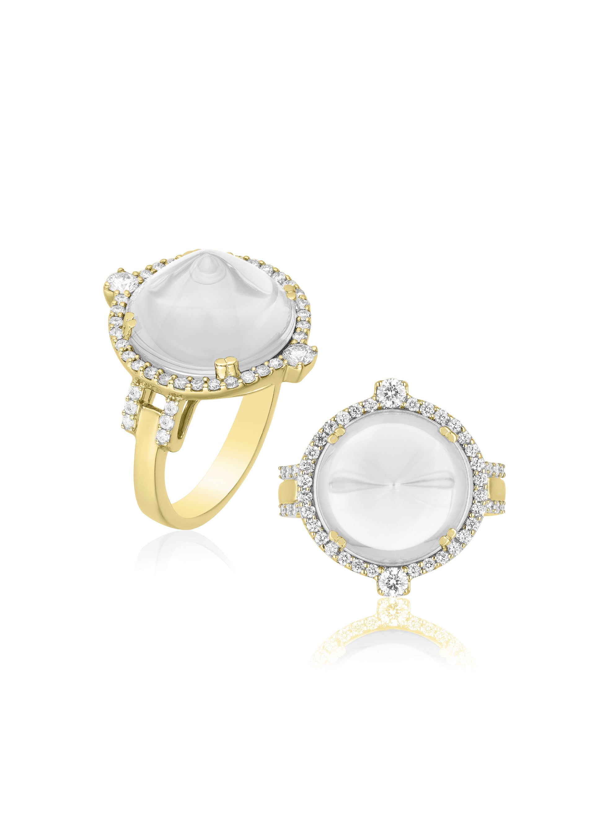 Yellow gold-Moon Quartz