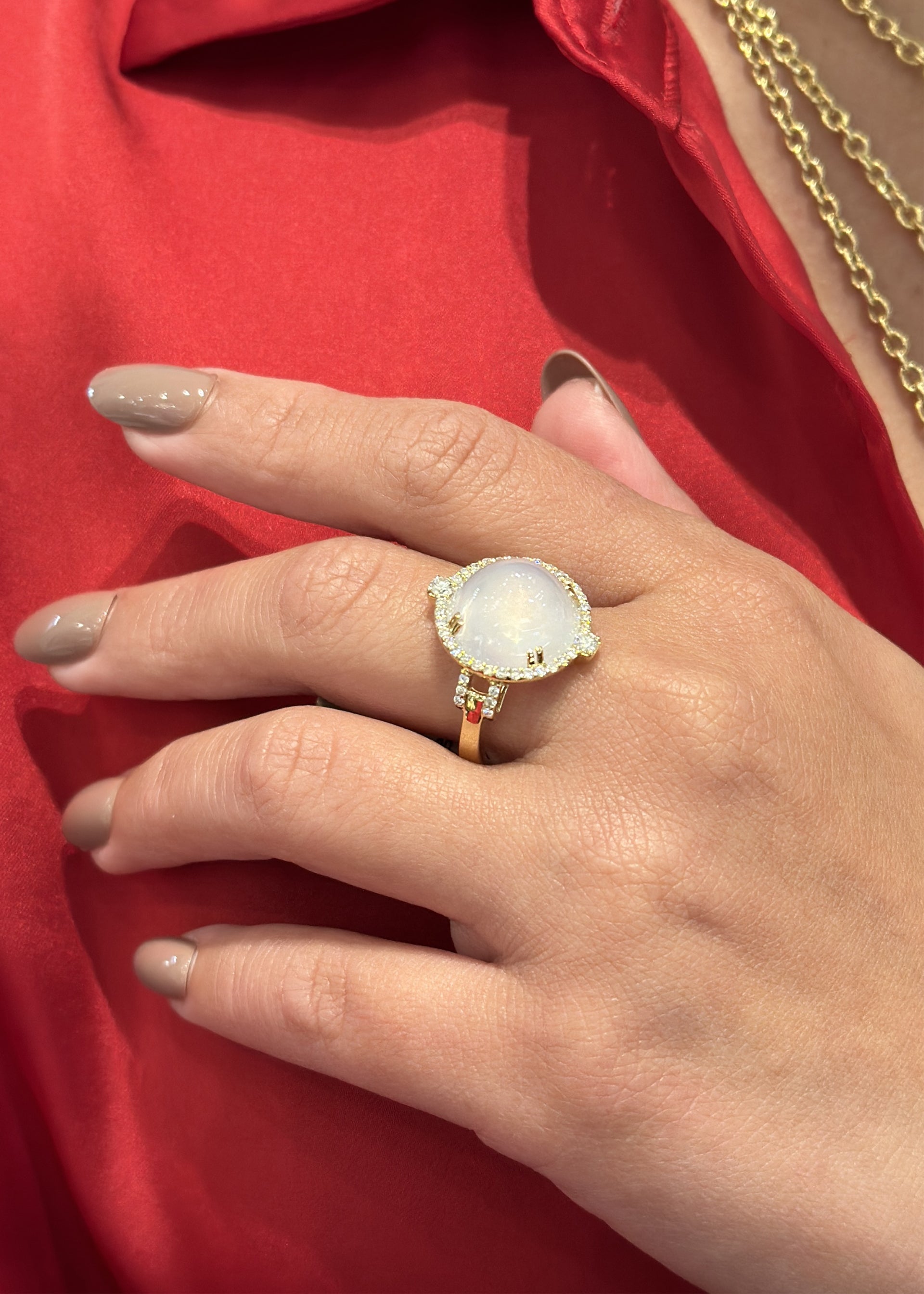 Yellow gold-Moon Quartz