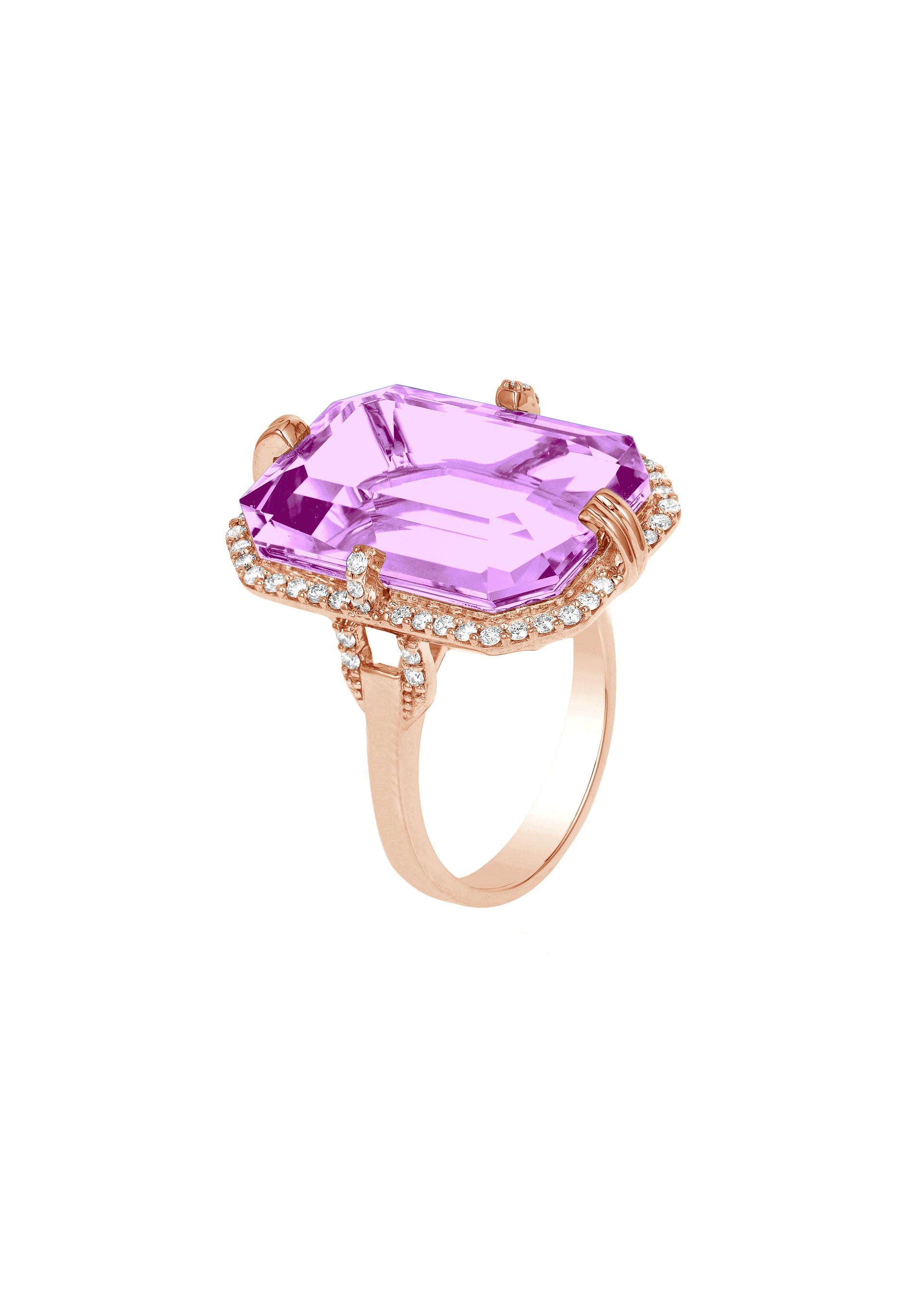 Rose gold-Lavender Amethyst