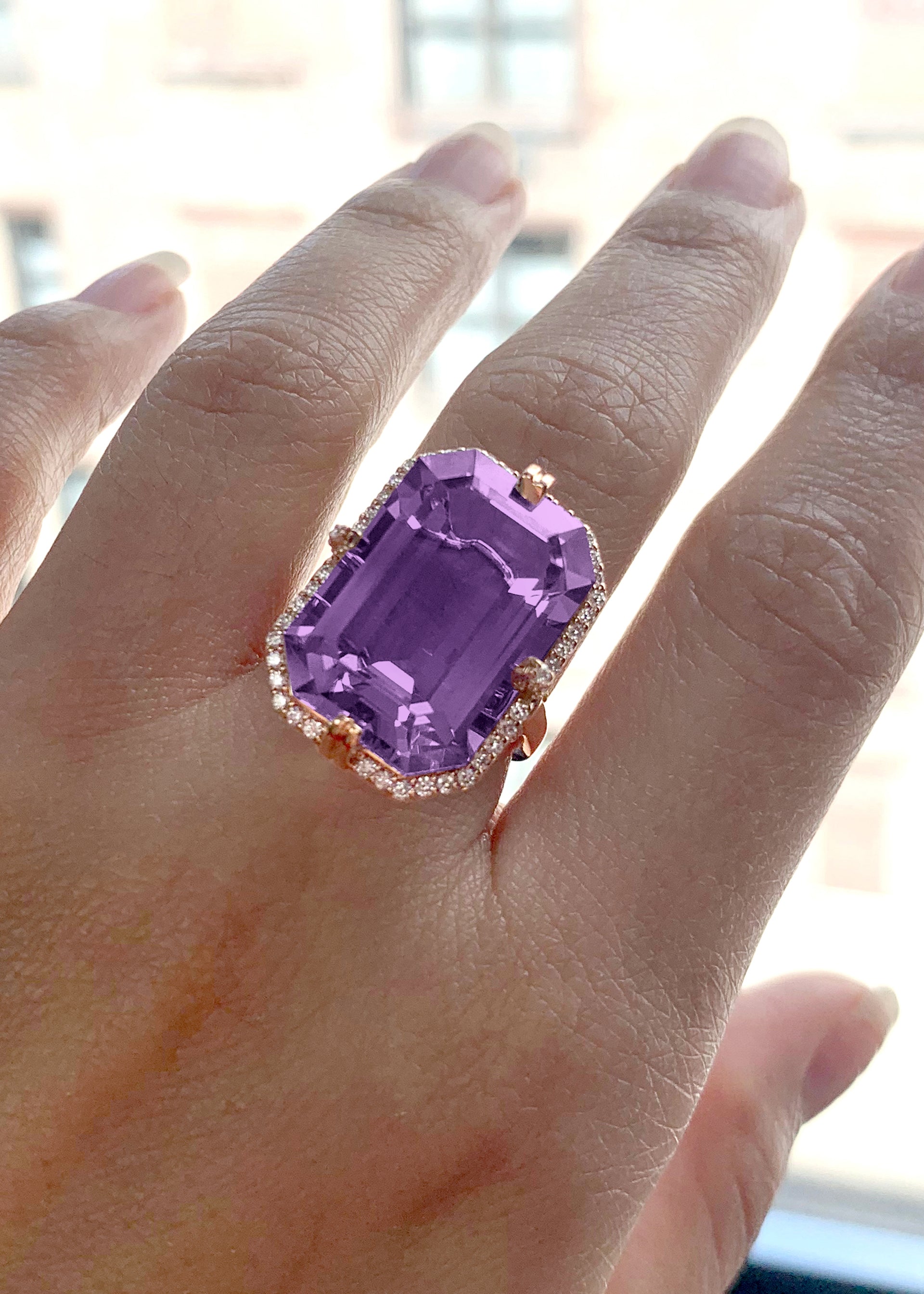 Yellow gold-Amethyst