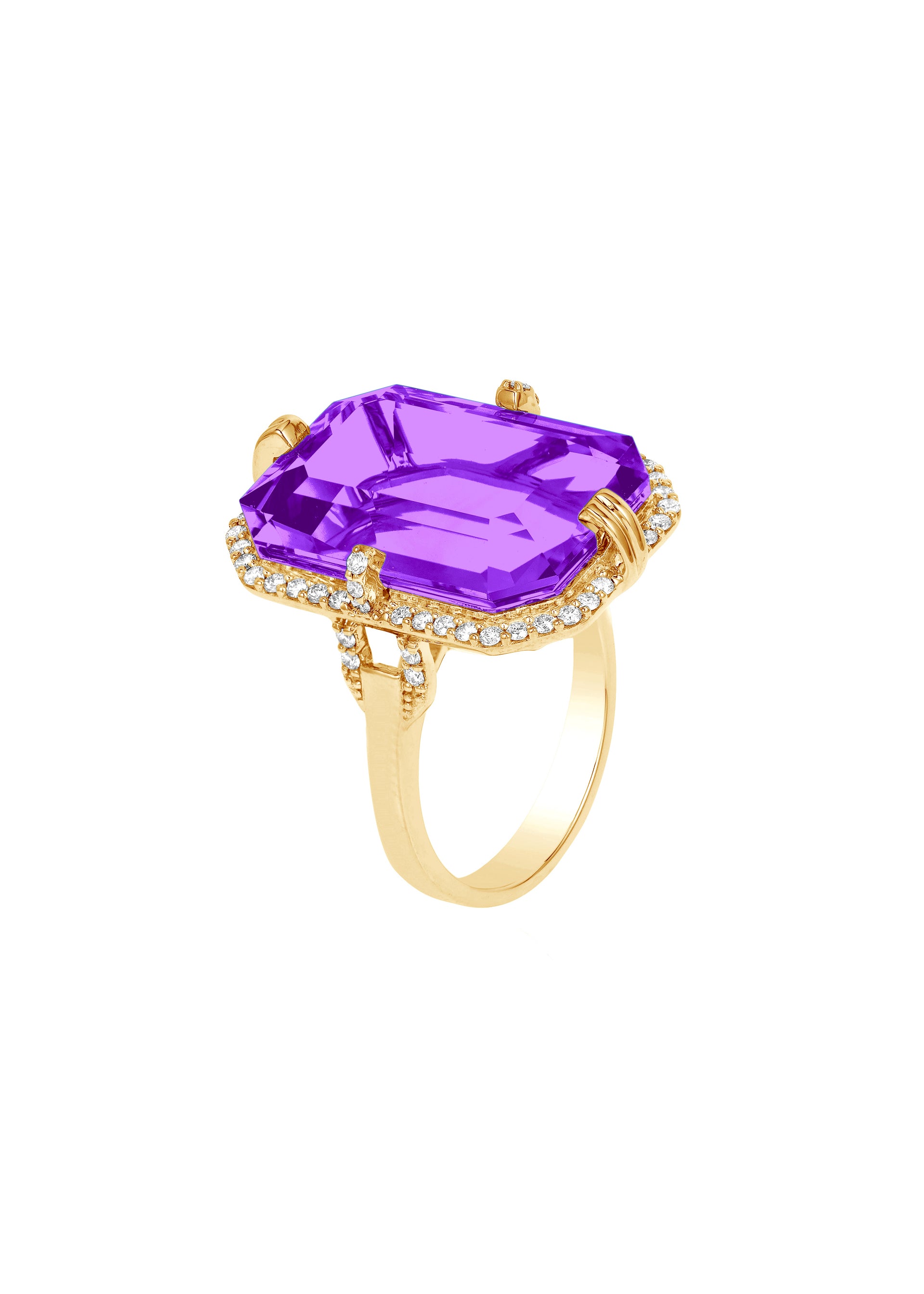 Yellow gold-Amethyst