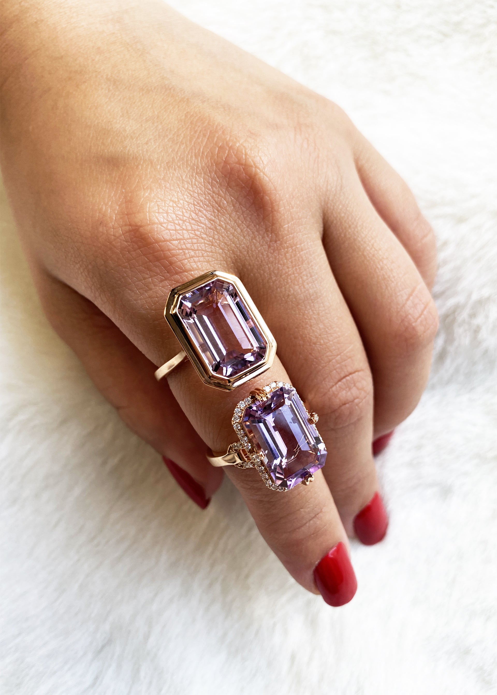 Rose gold-Lavender Amethyst