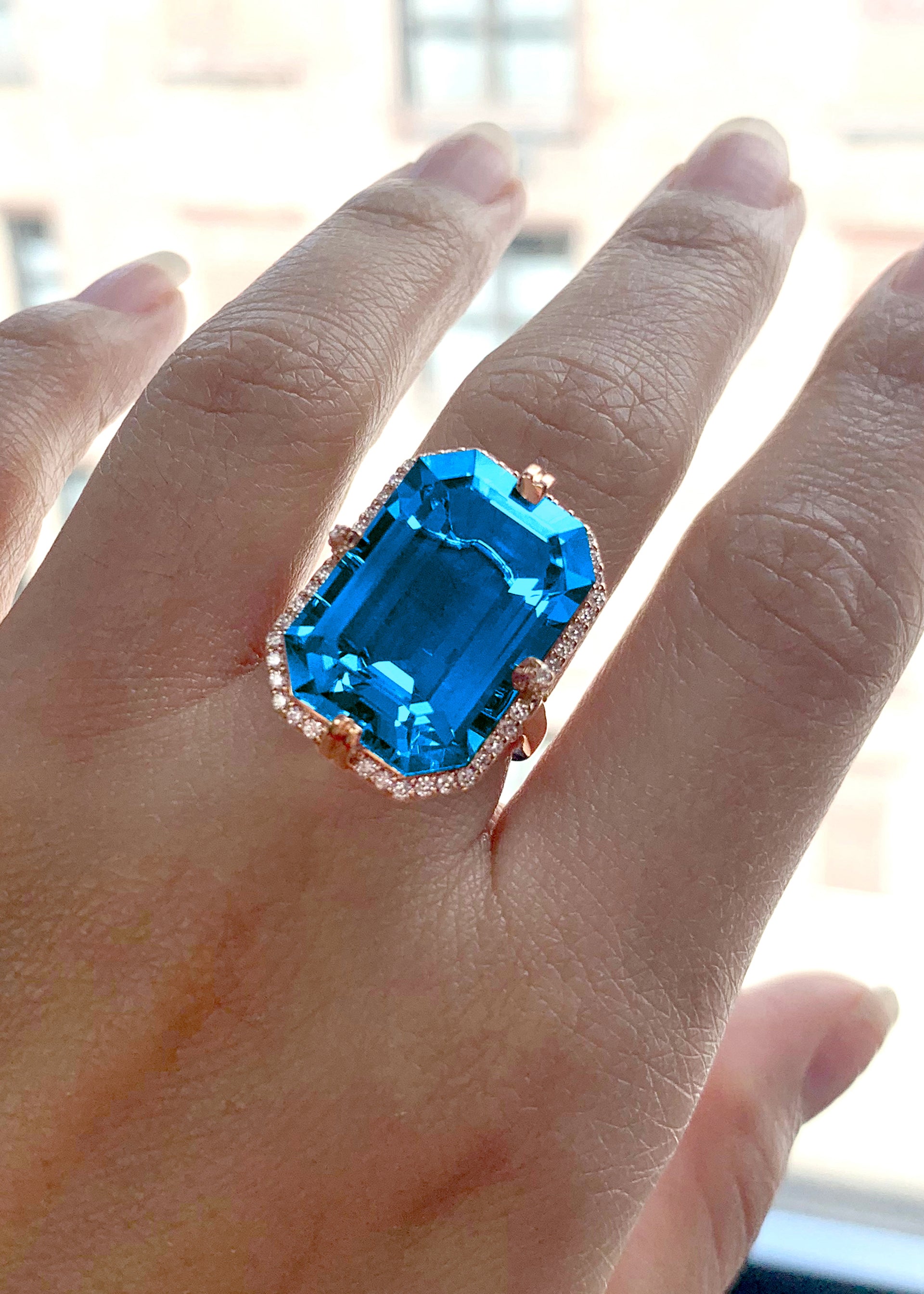 Yellow gold-London Blue Topaz