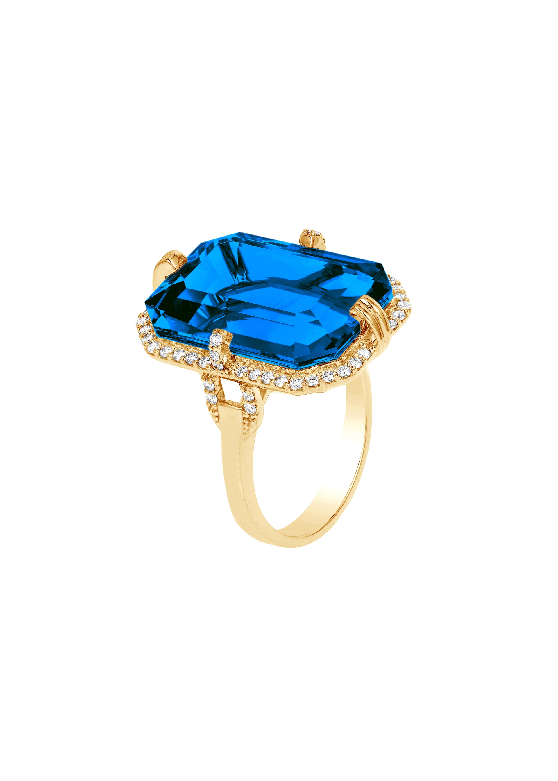 Yellow gold-London Blue Topaz