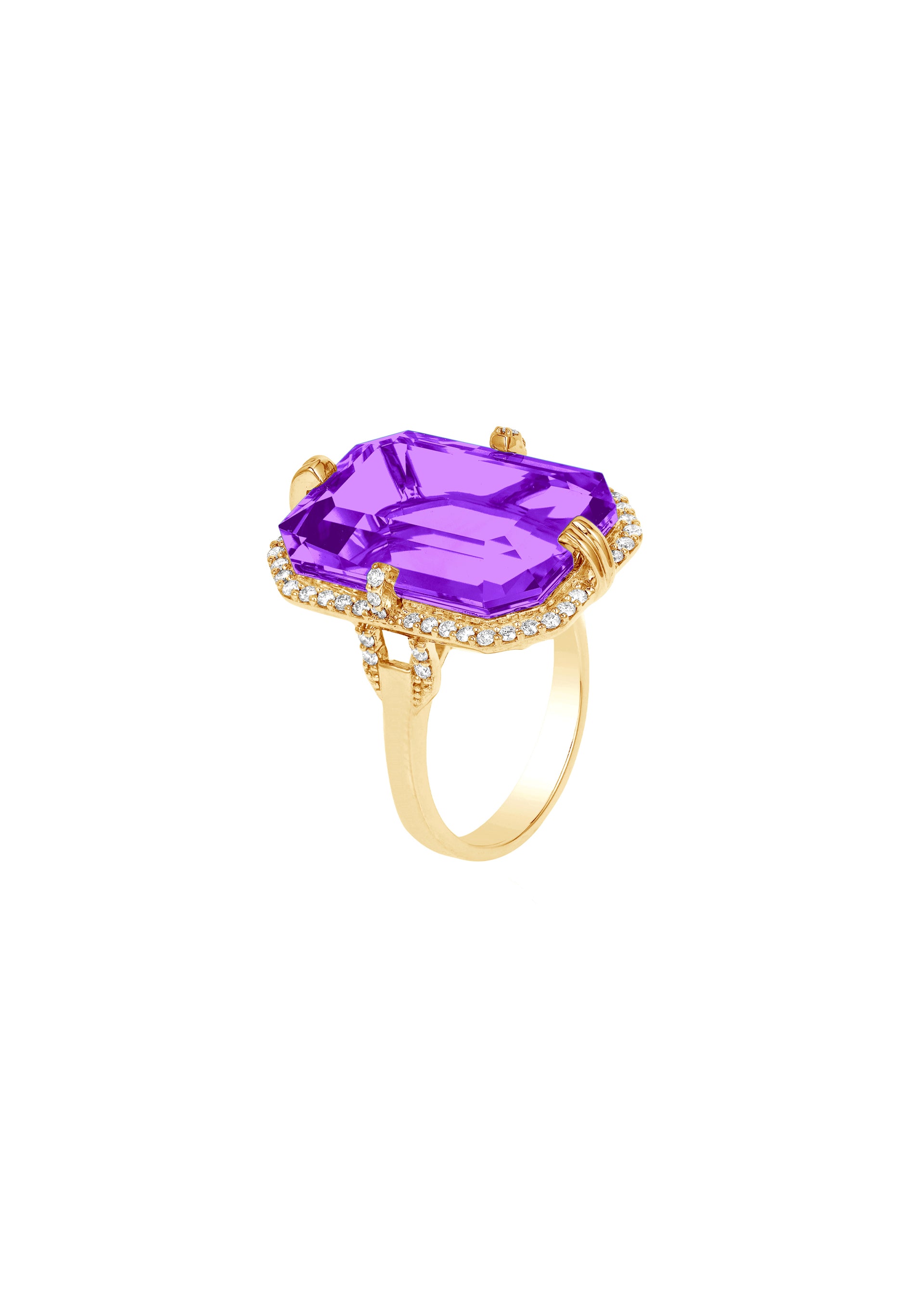 Yellow gold-Amethyst