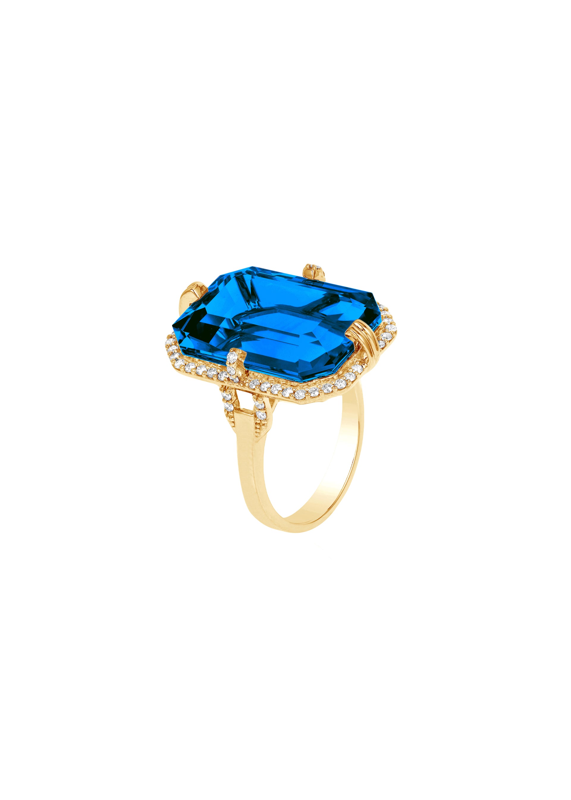 Yellow gold-London Blue Topaz