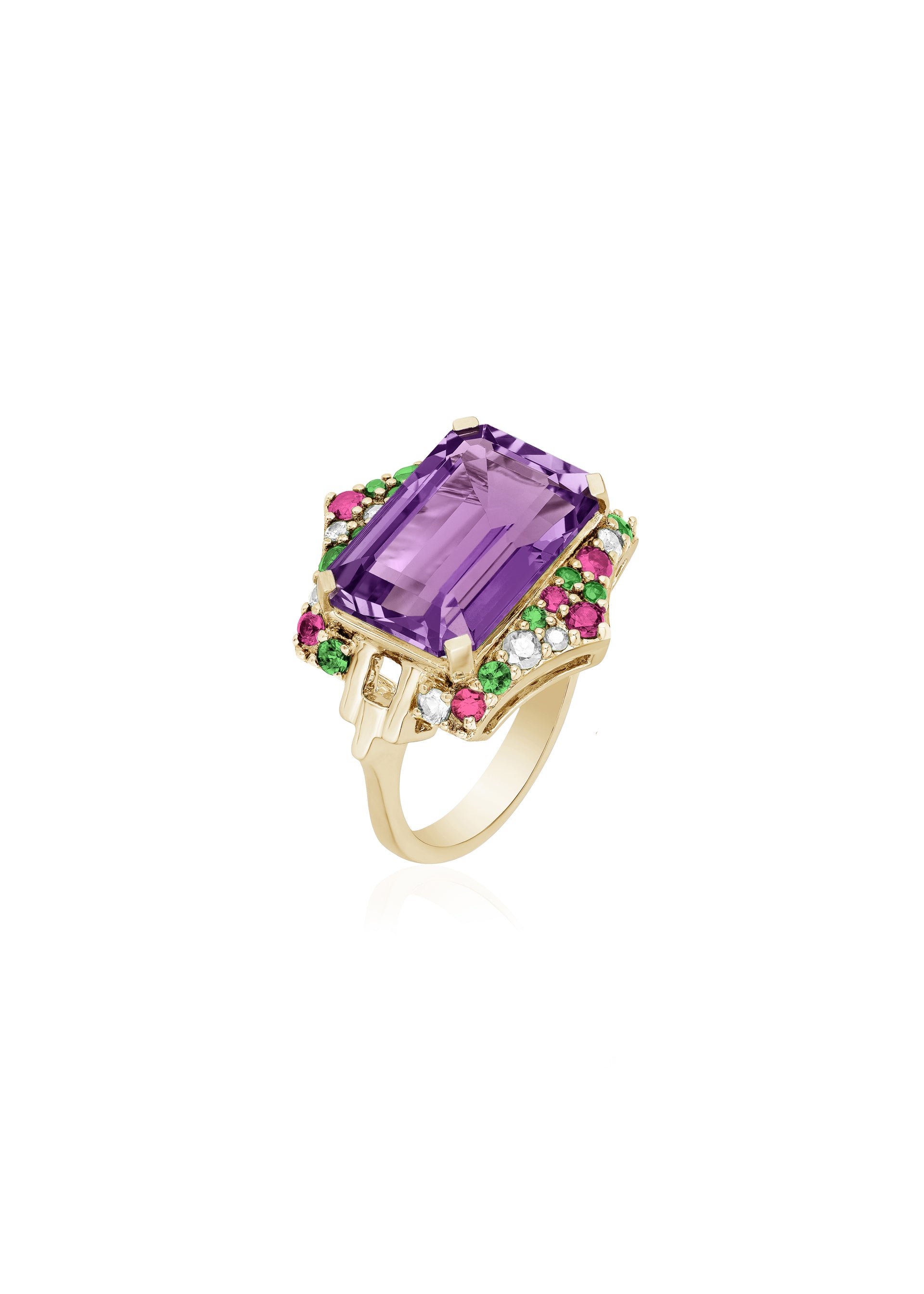Amethyst with Pink Sapphire