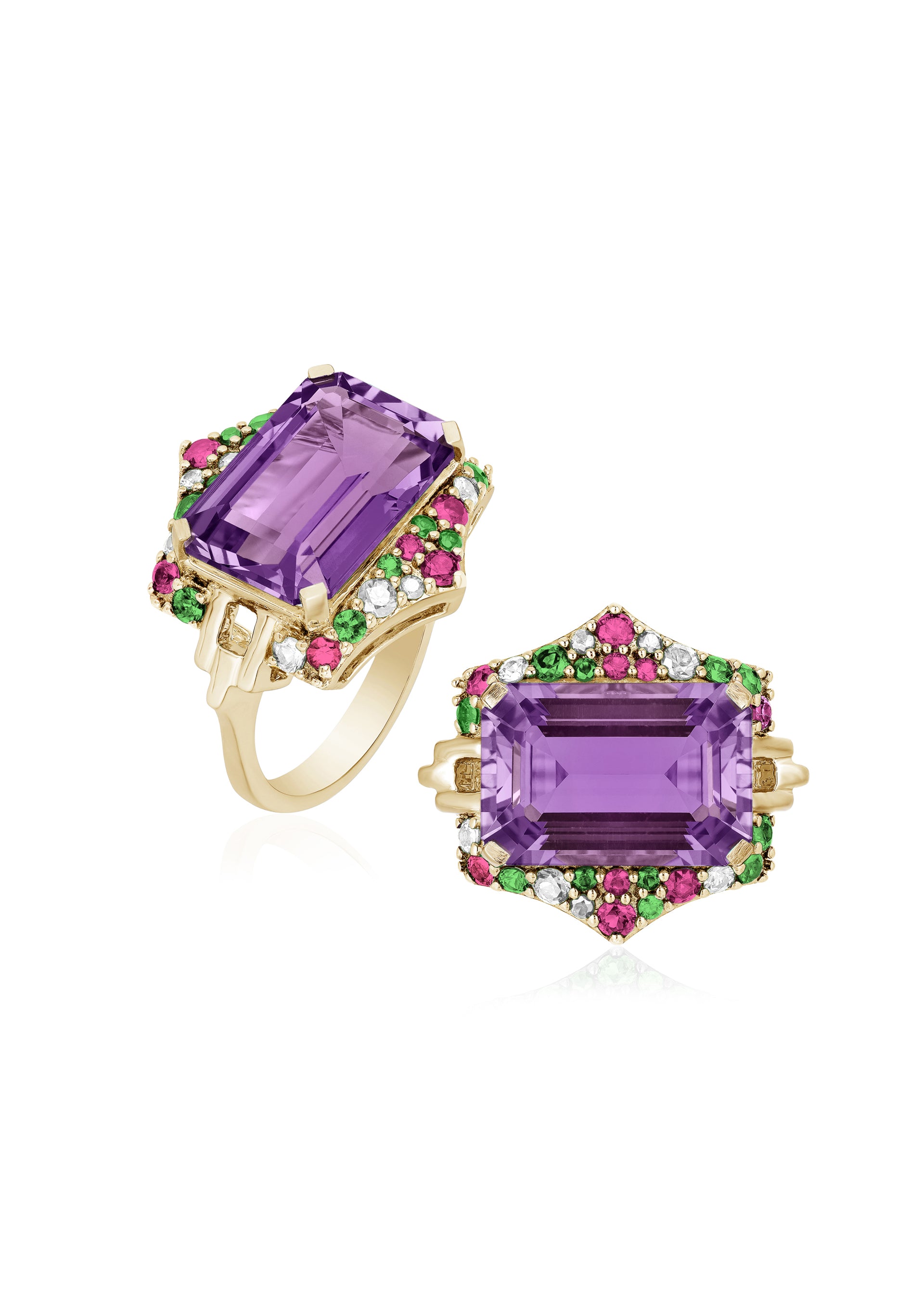Amethyst with Pink Sapphire