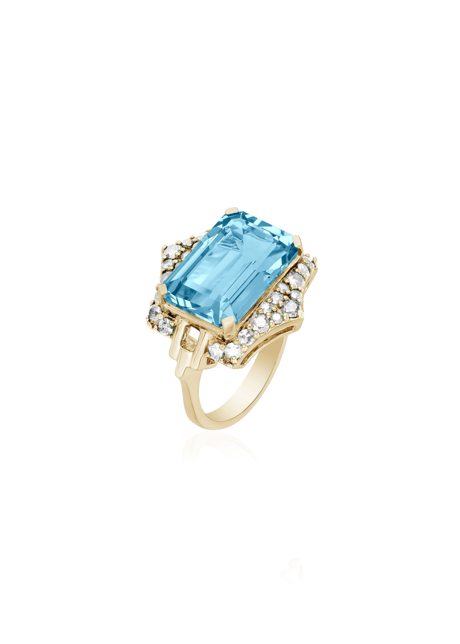 Blue Topaz with Diamond