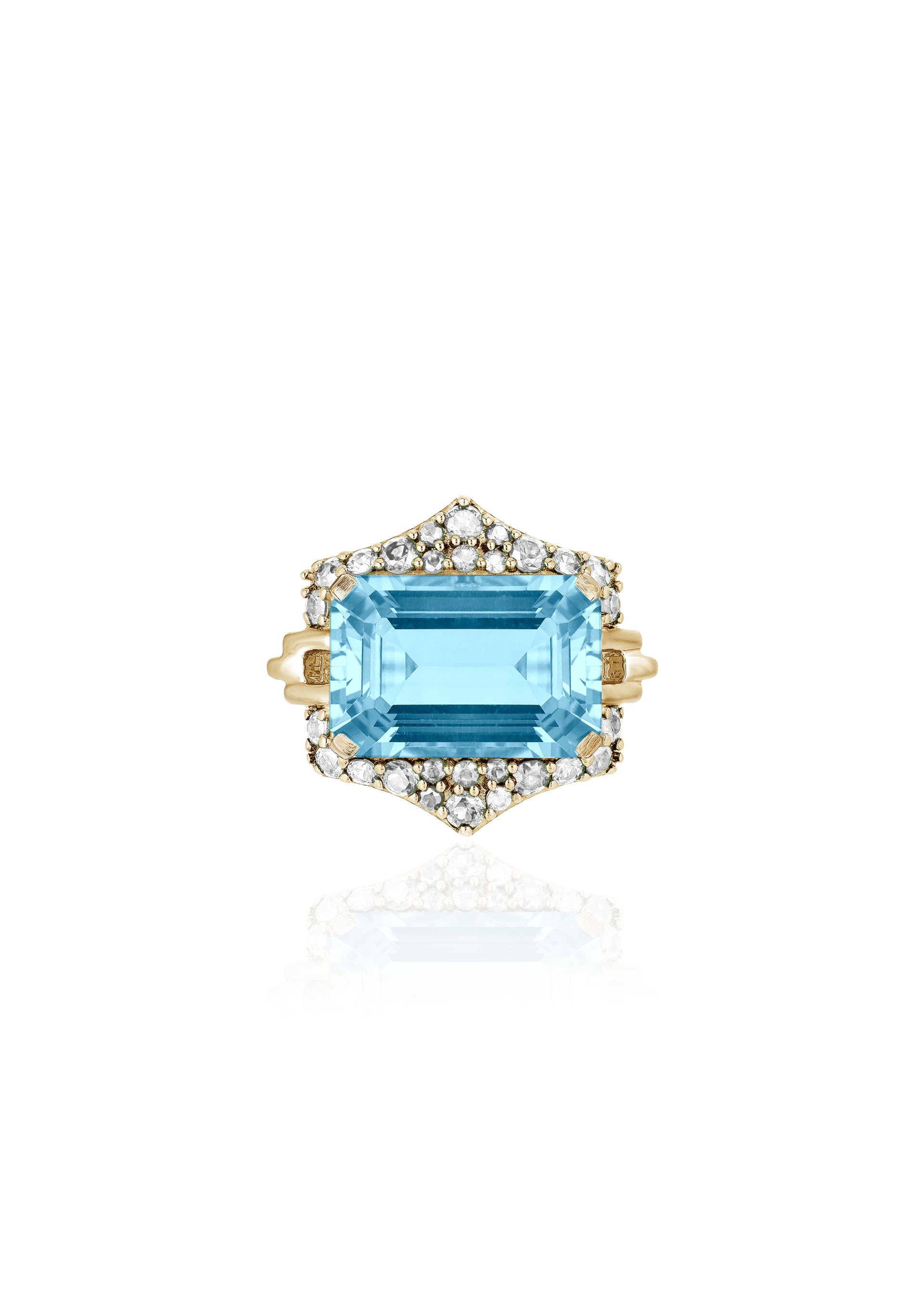Blue Topaz with Diamond