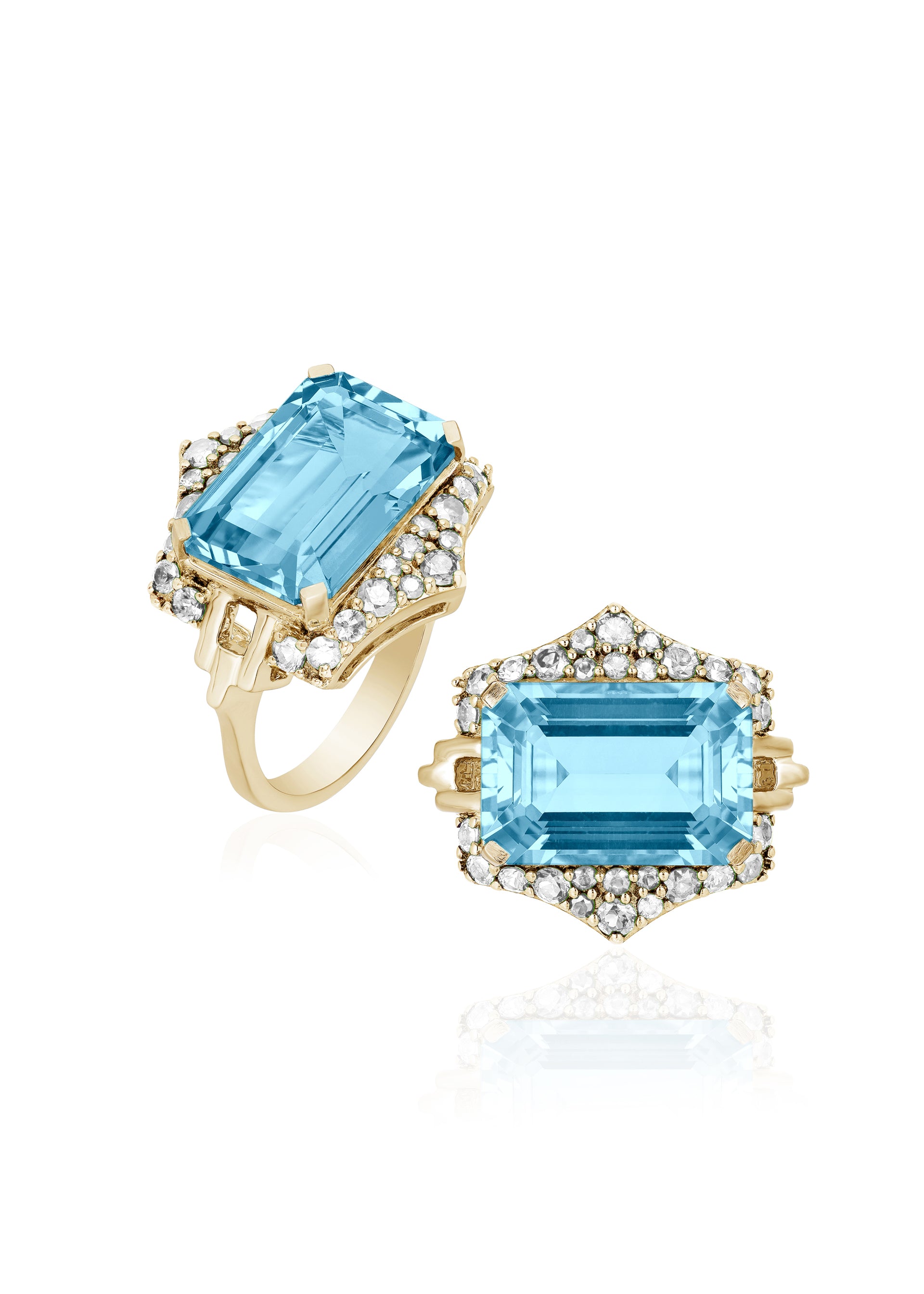 Blue Topaz with Diamond