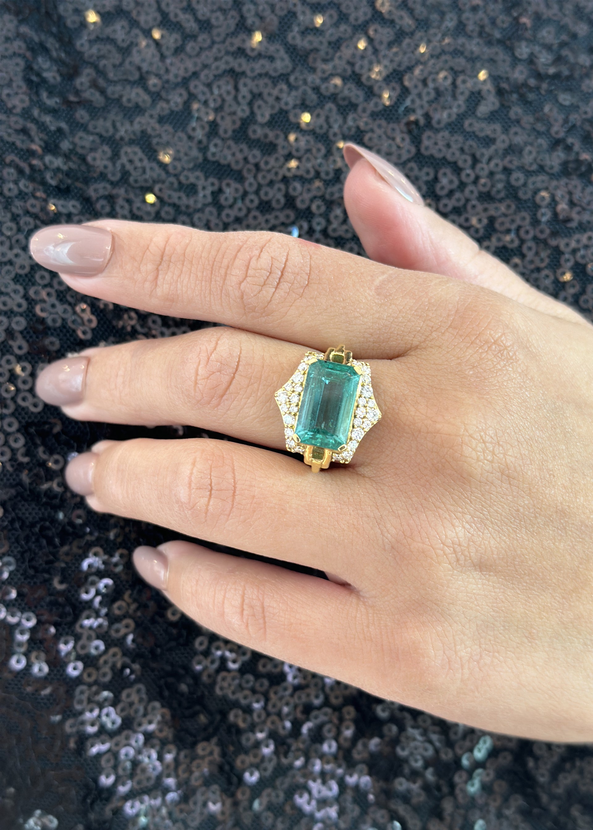 Blue Topaz with Diamond