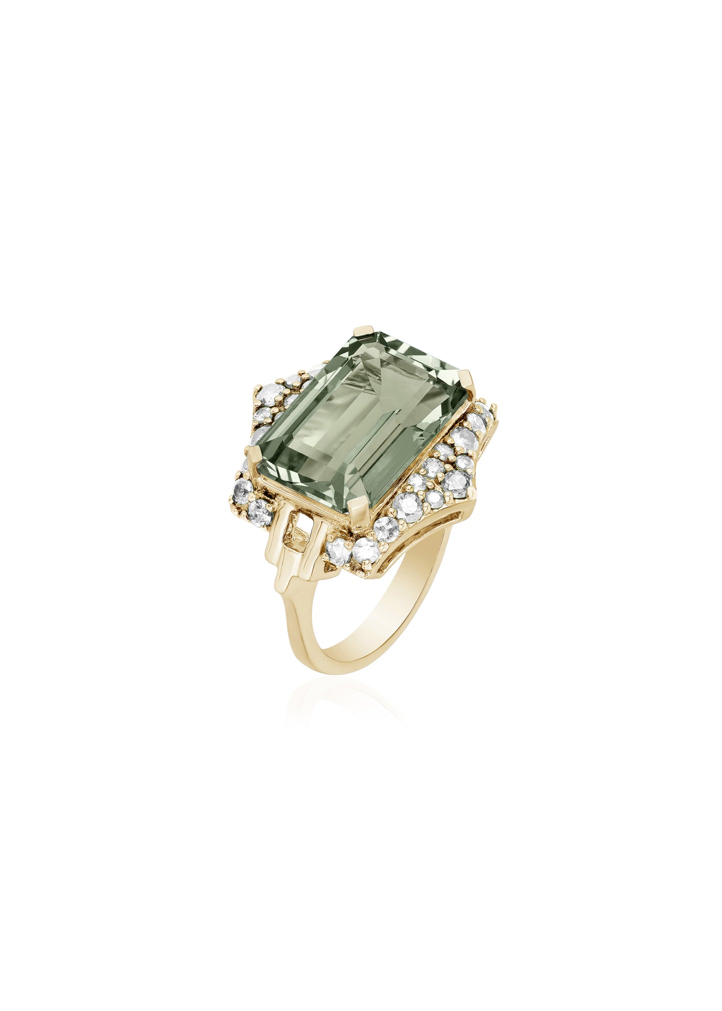 Prasiolite with Diamond