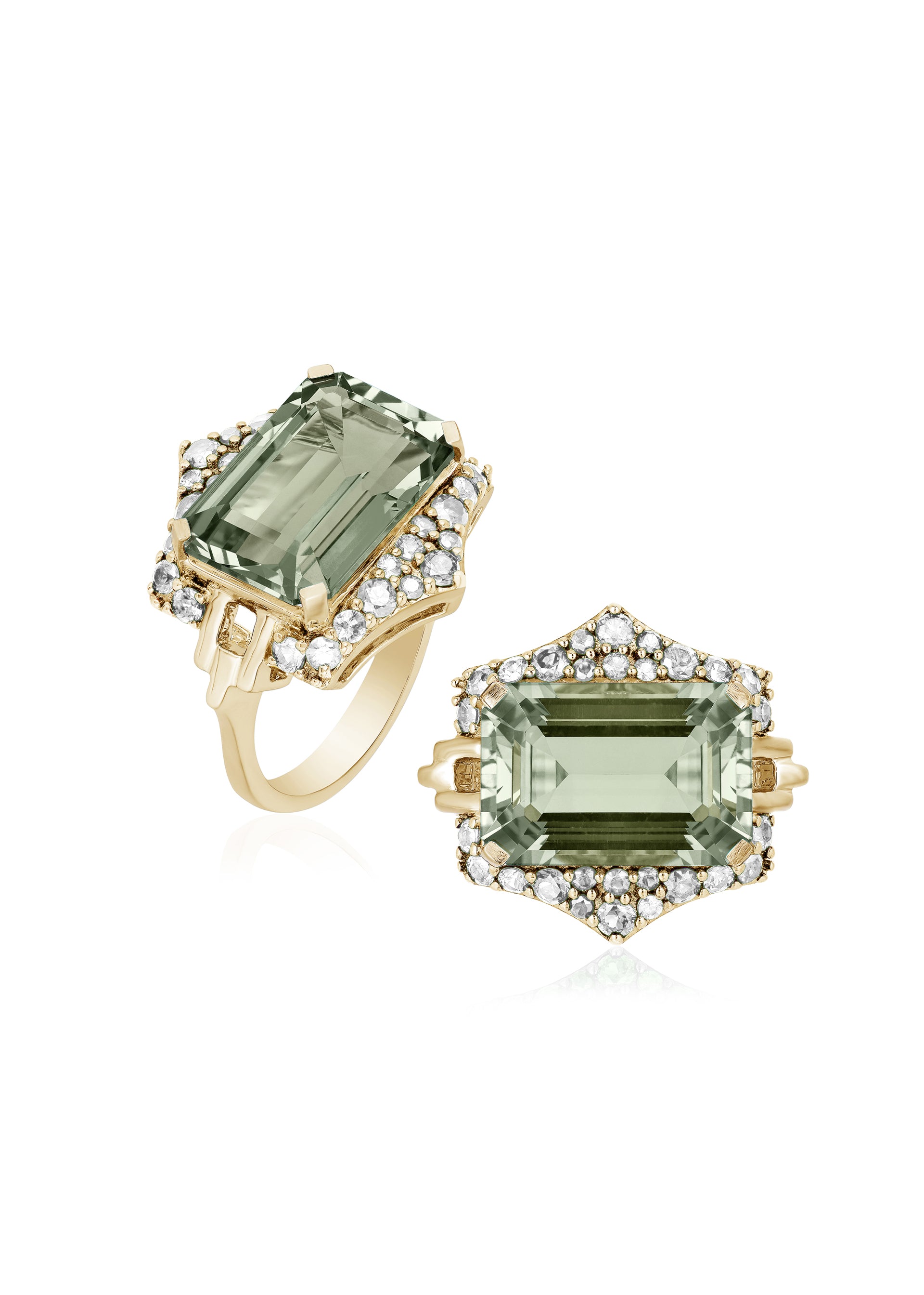 Prasiolite with Diamond