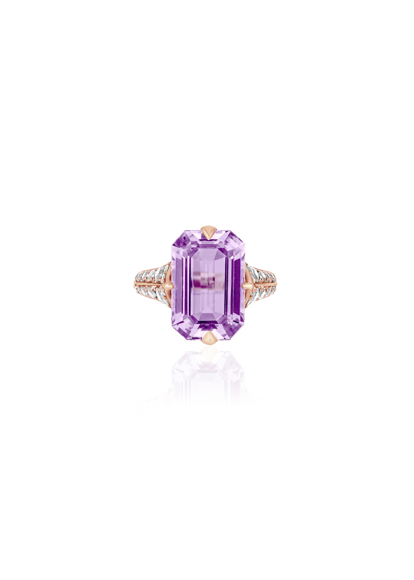 Rose gold-Lavender Amethyst with Diamond