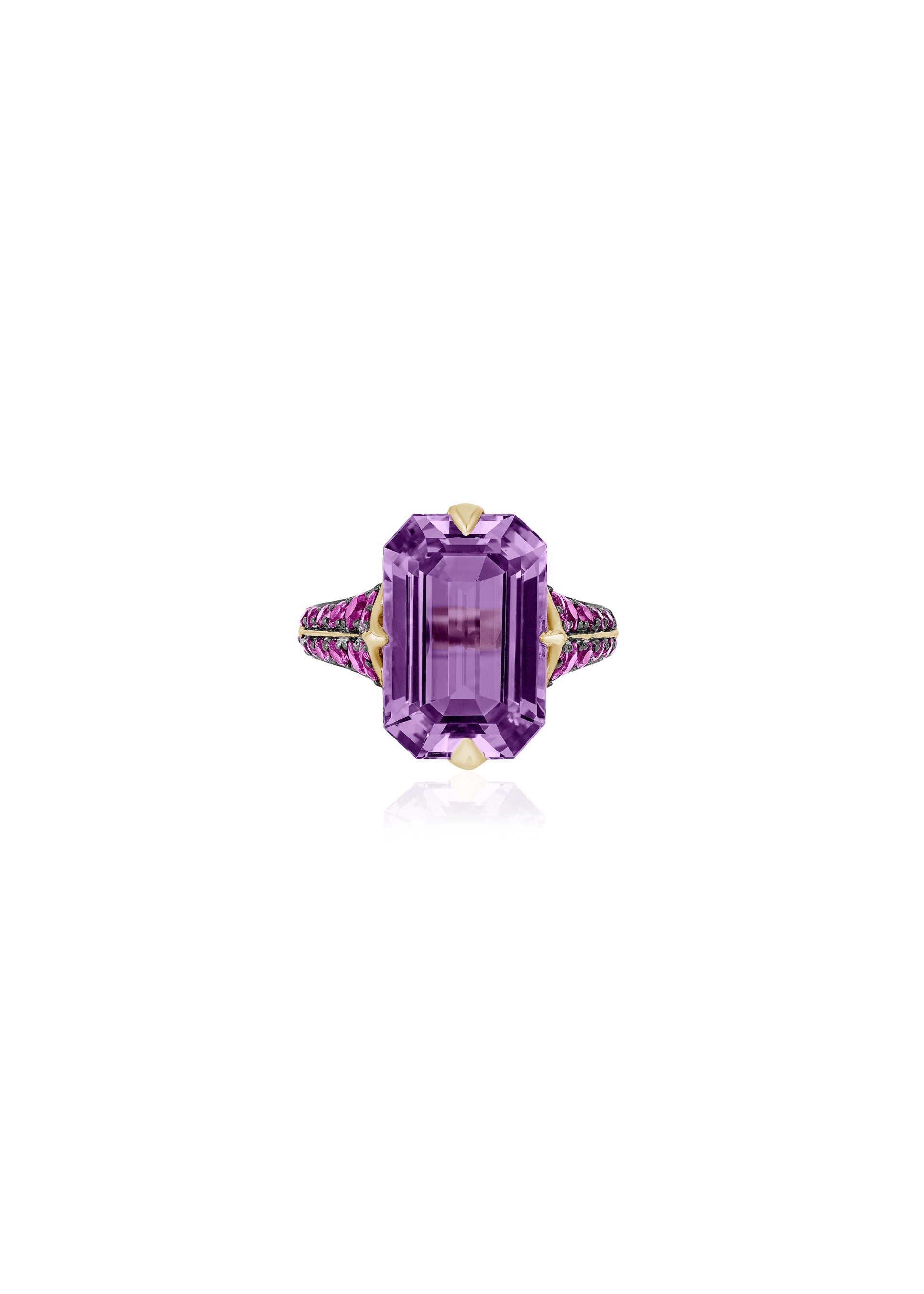 Yellow gold-Amethyst with Pink Sapphire