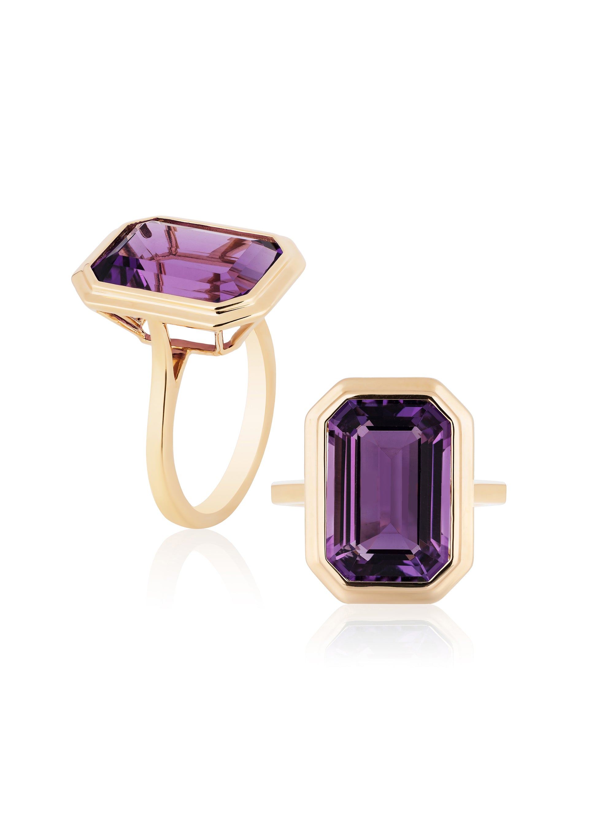 Yellow gold-Amethyst