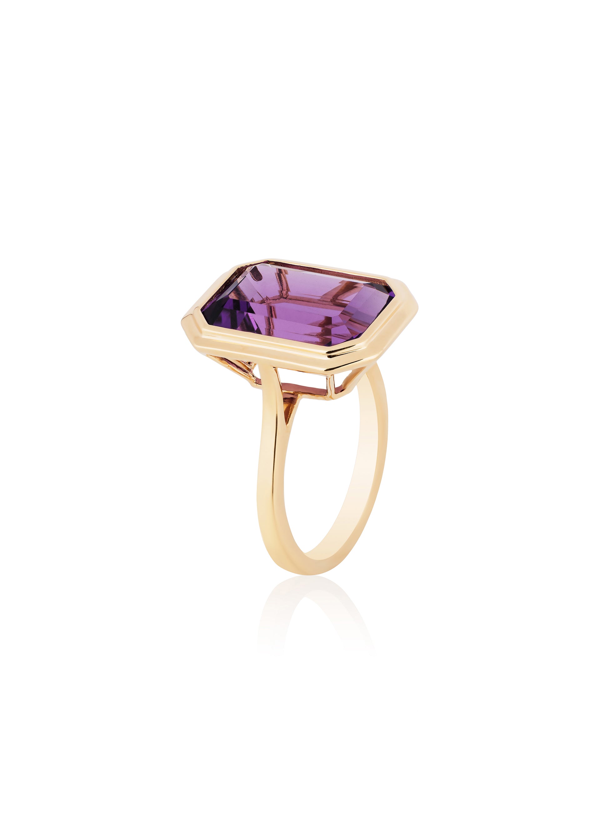 Yellow gold-Amethyst