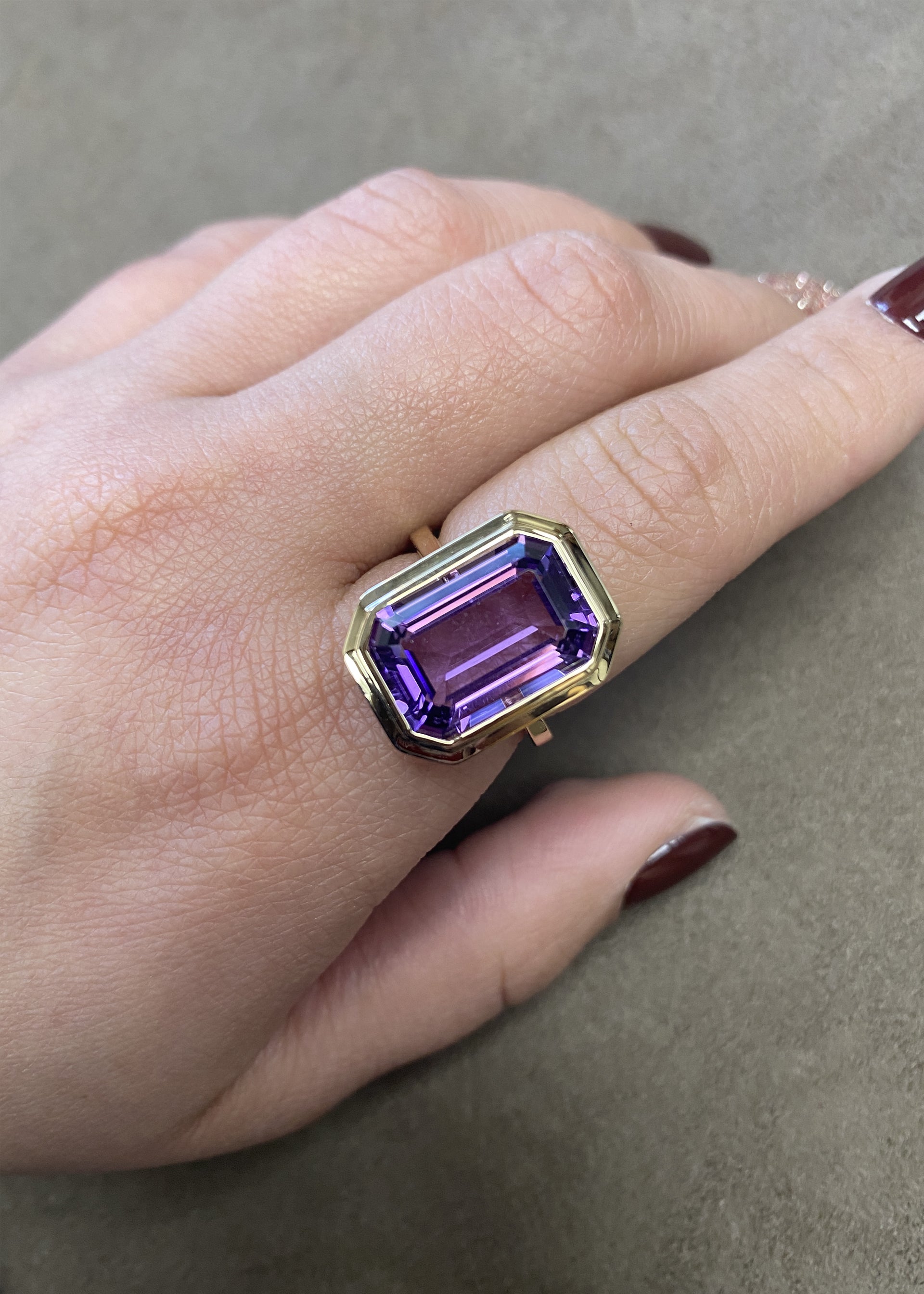 Yellow gold-Amethyst