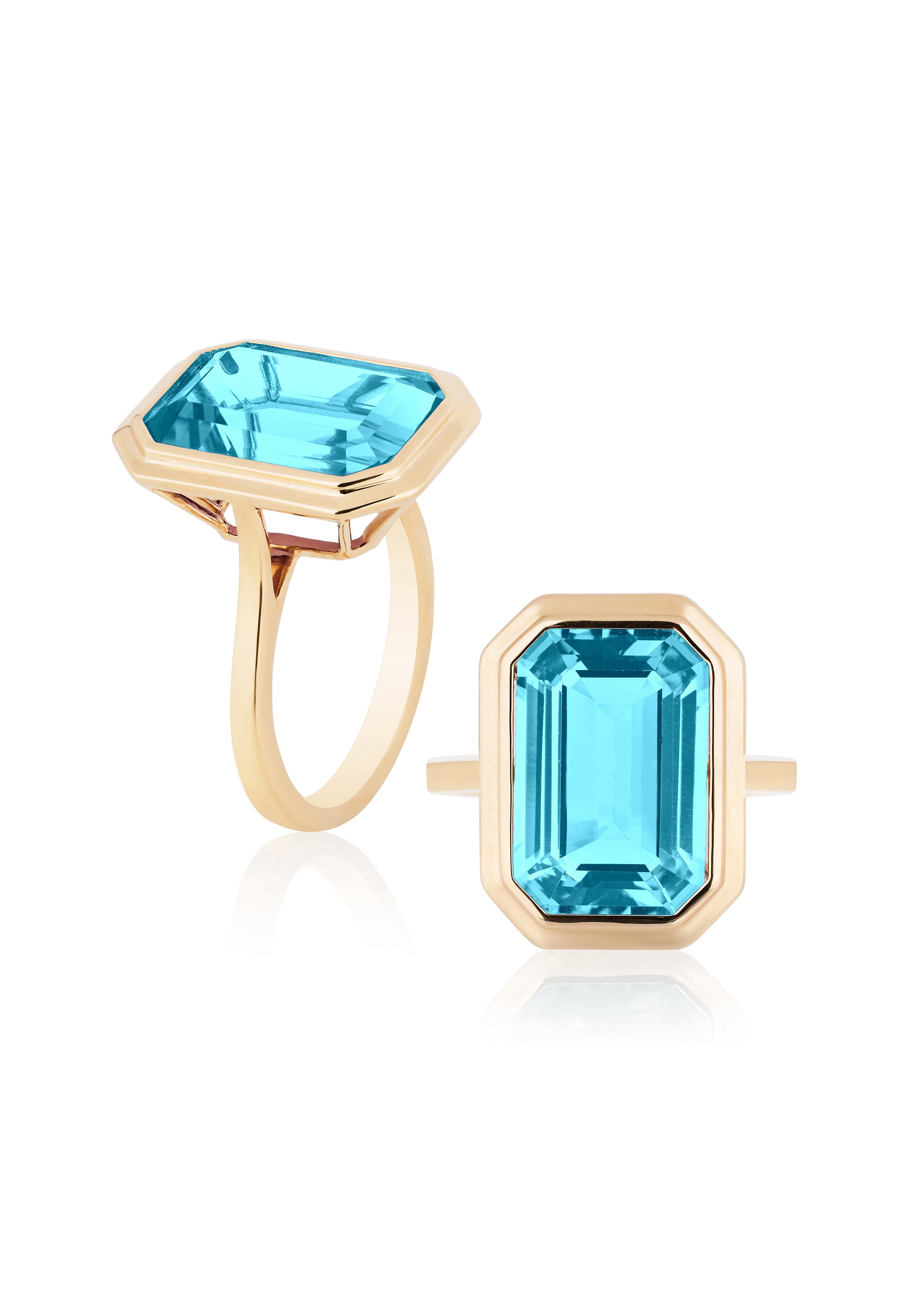 Yellow gold-Blue Topaz