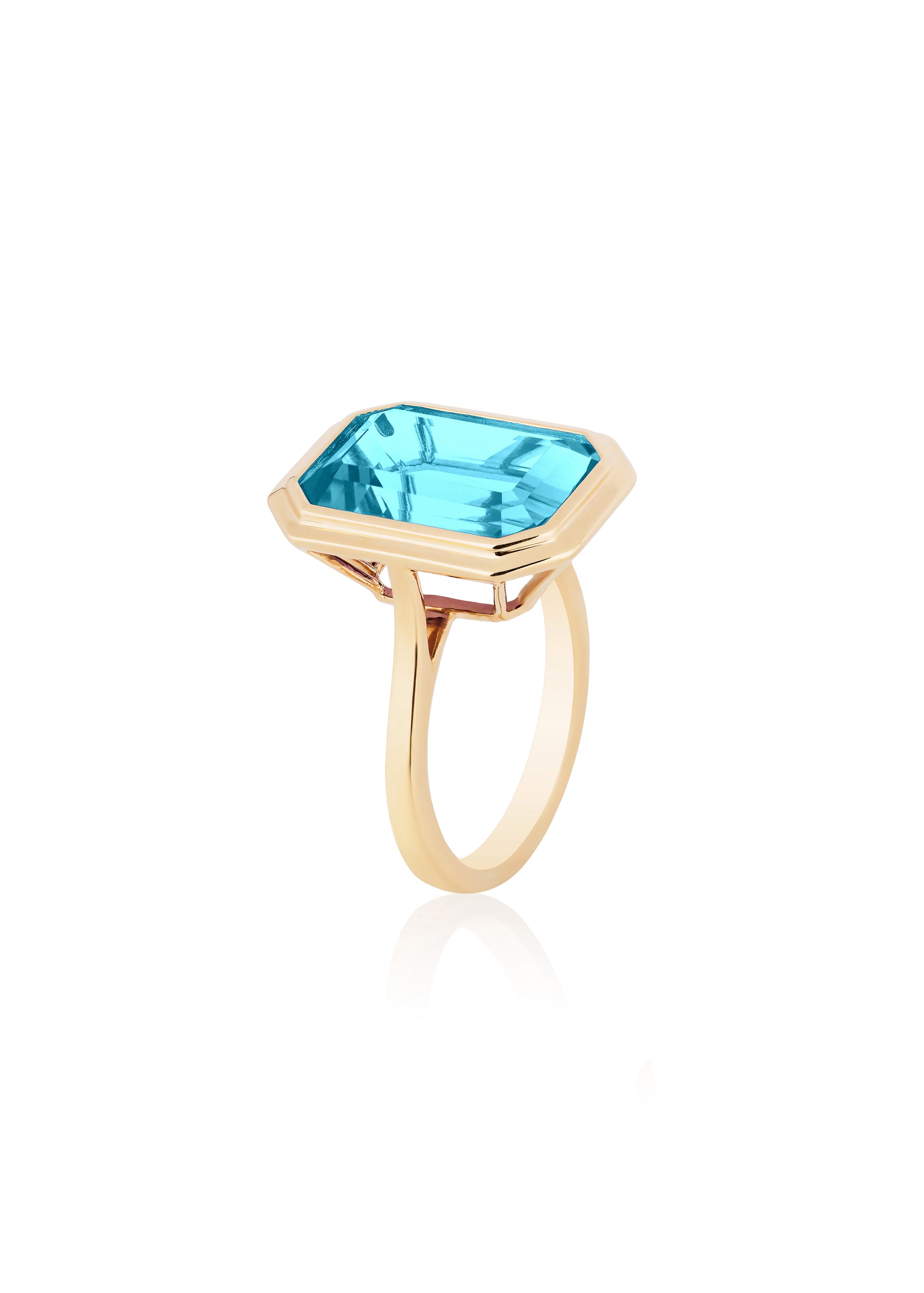 Yellow gold-Blue Topaz