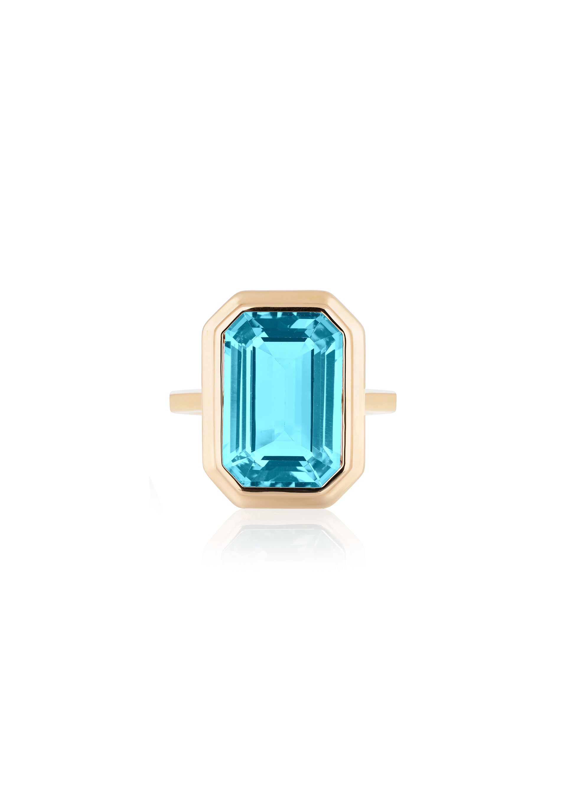 Yellow gold-Blue Topaz