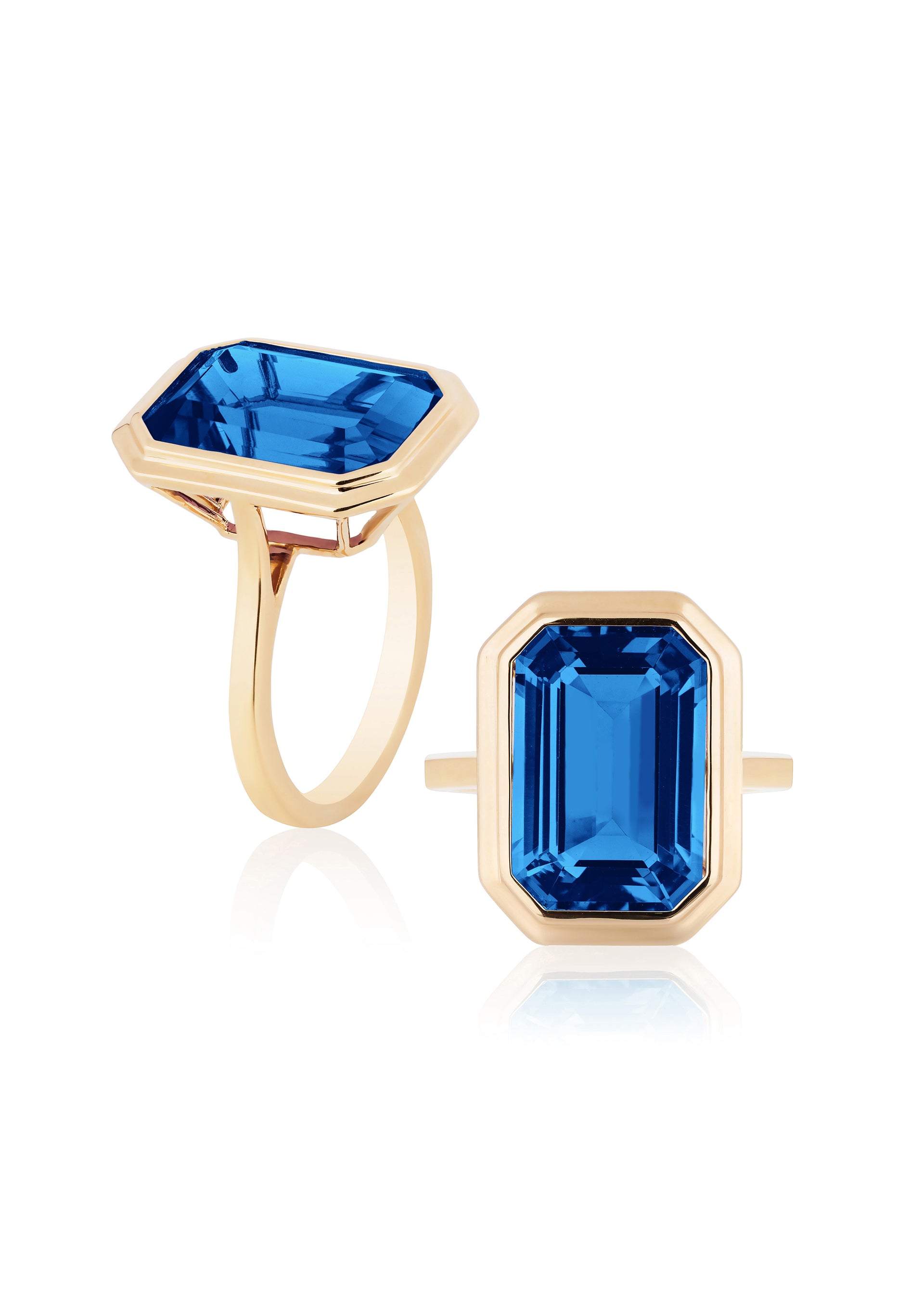 Yellow gold-London Blue Topaz
