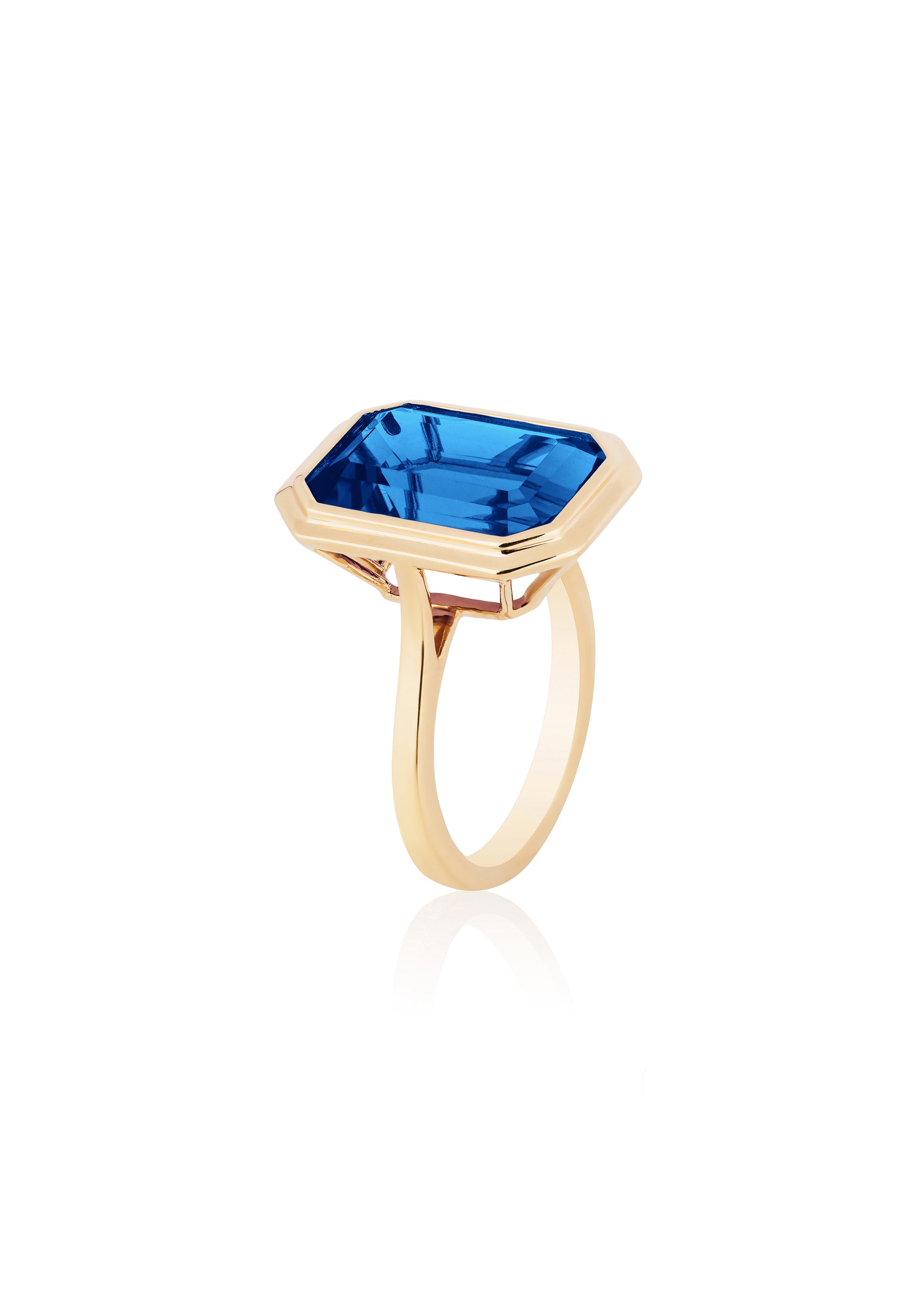 Yellow gold-London Blue Topaz