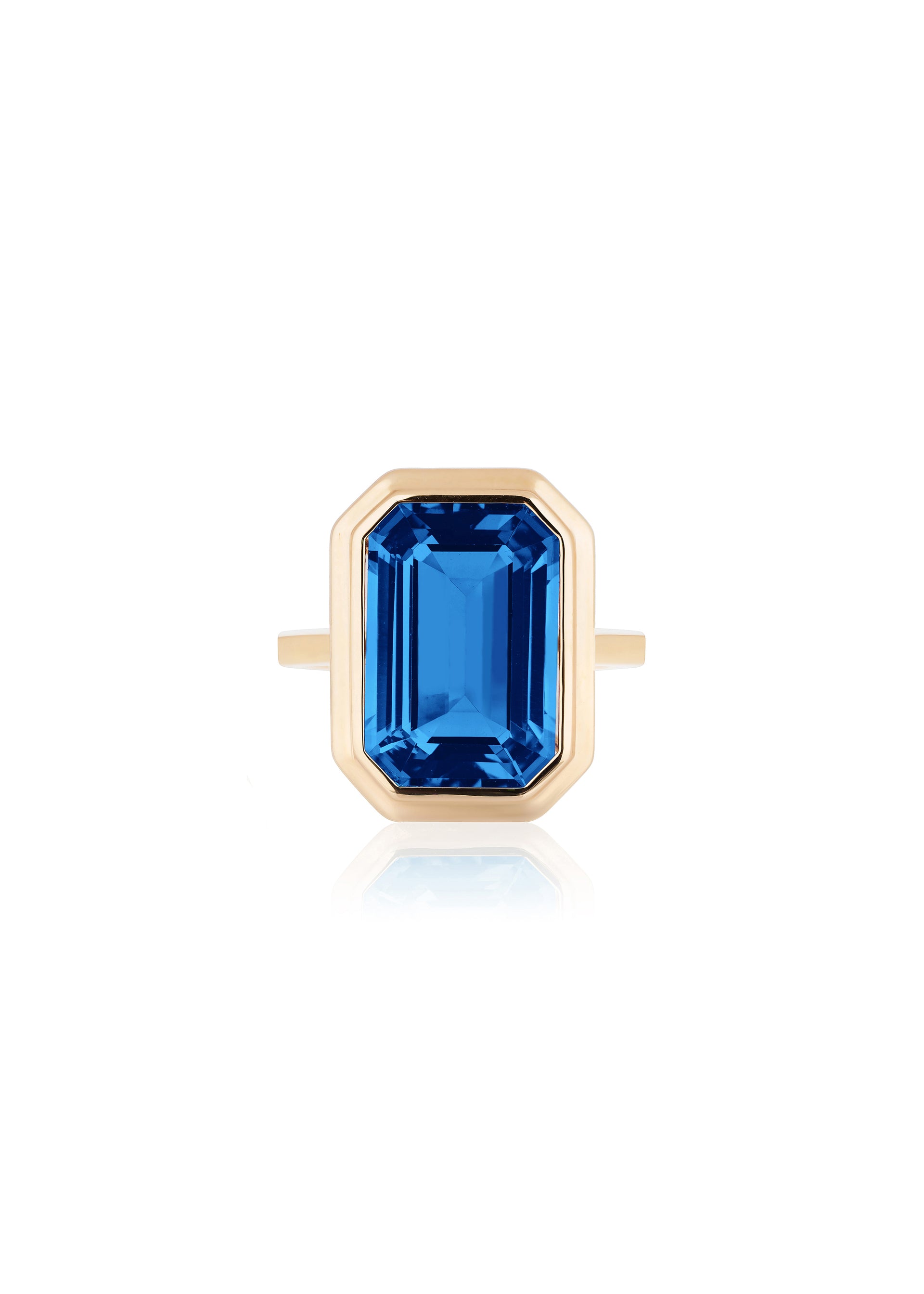Yellow gold-London Blue Topaz