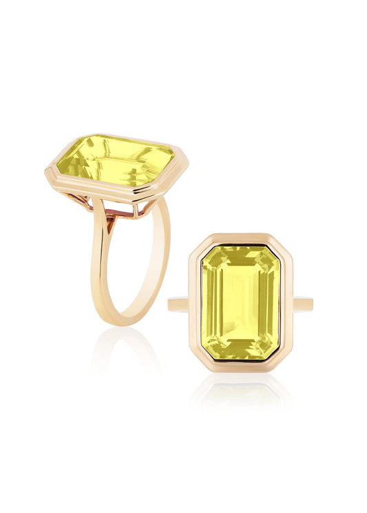 Yellow gold-Lemon Quartz