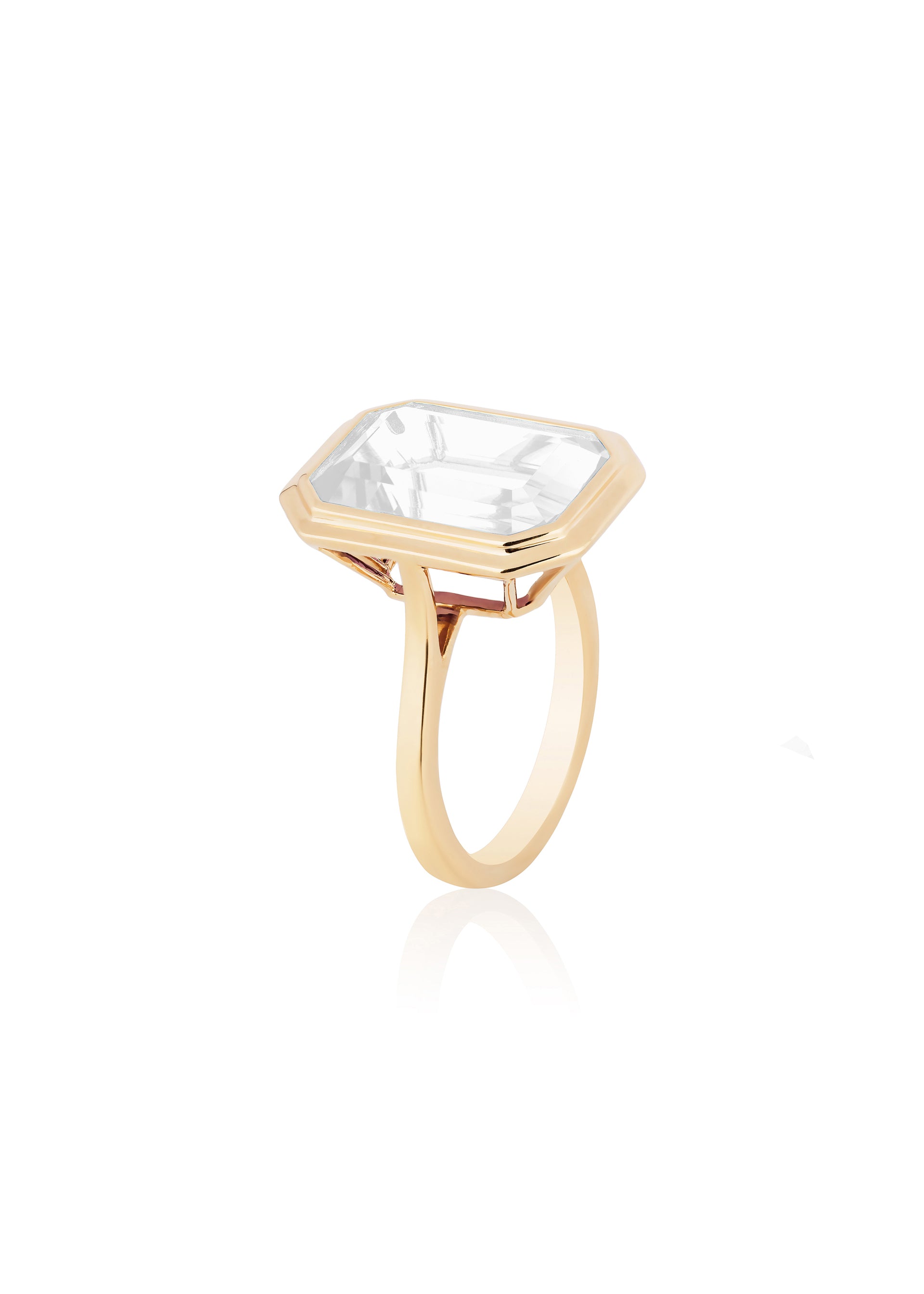 Yellow gold-Moon Quartz